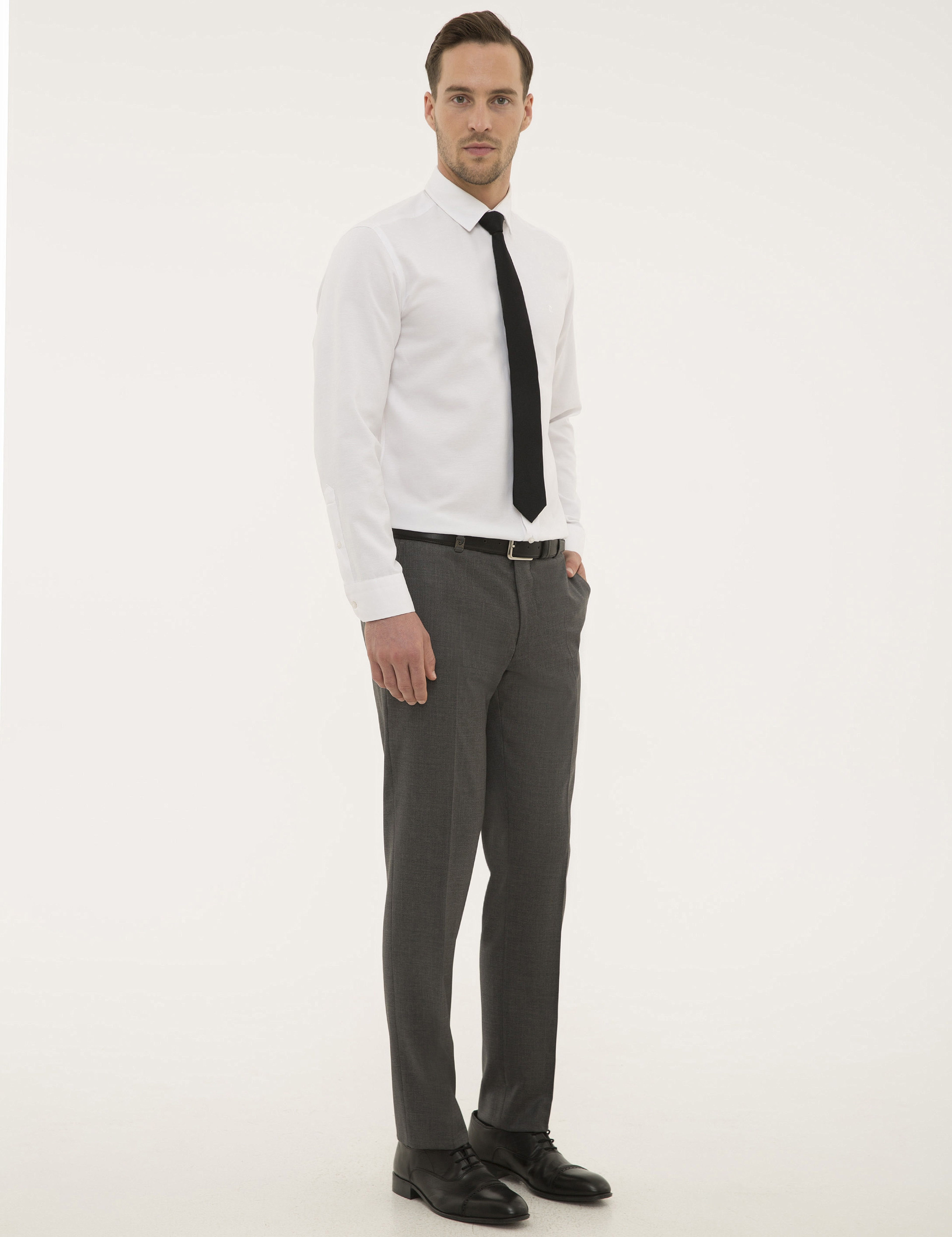 Gri Slim Fit Pantolon