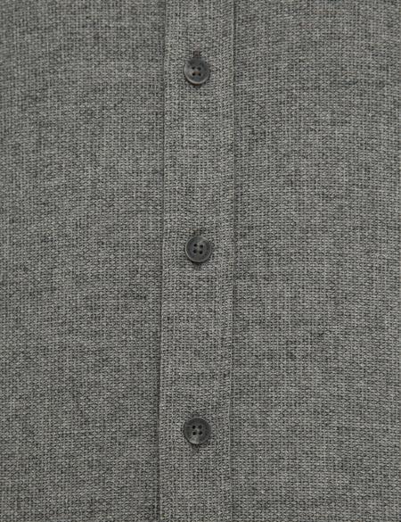 Gri Slim Fit Uzun Kollu Gömlek - 50227733024