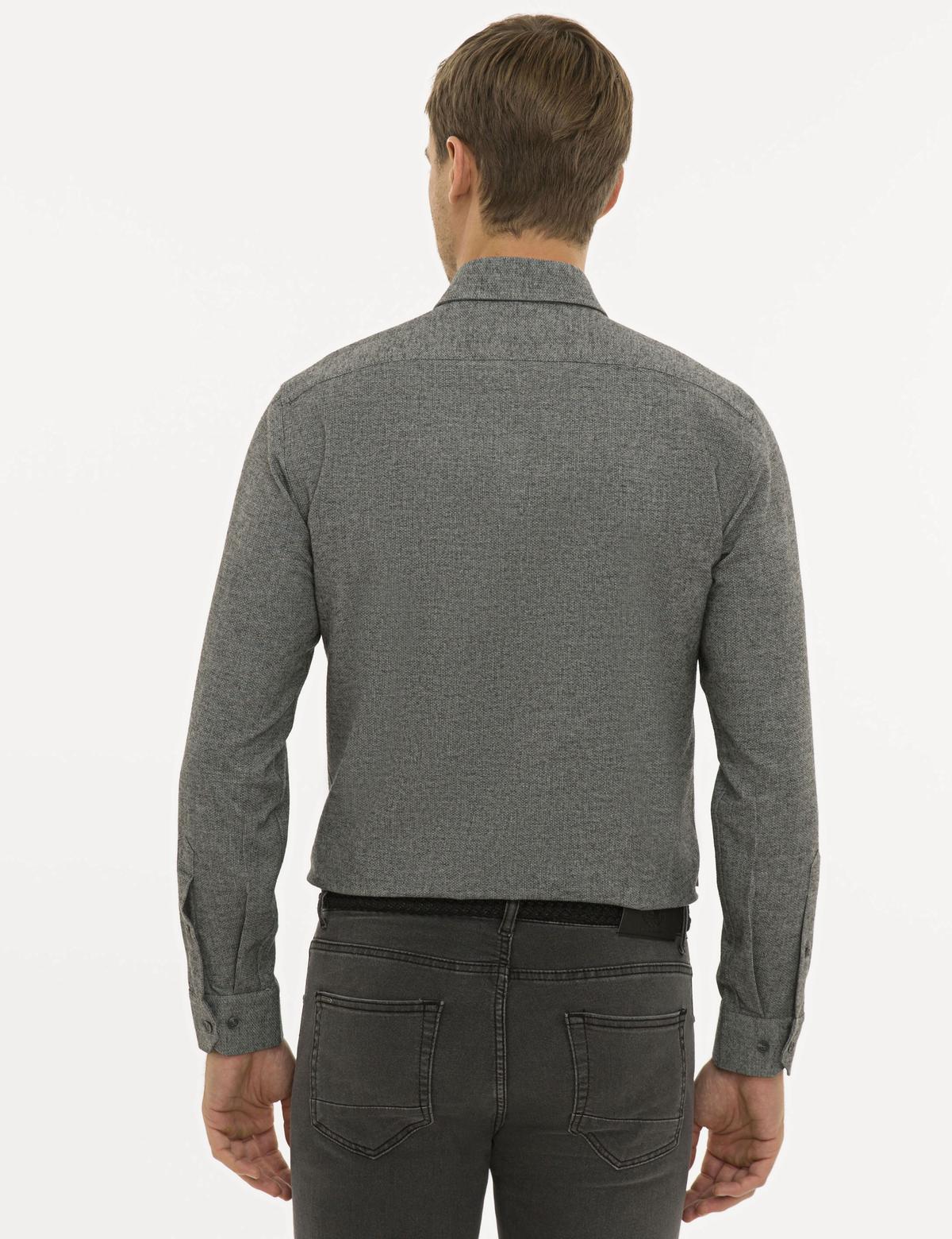 Gri Slim Fit Uzun Kollu Gömlek - 50227733024