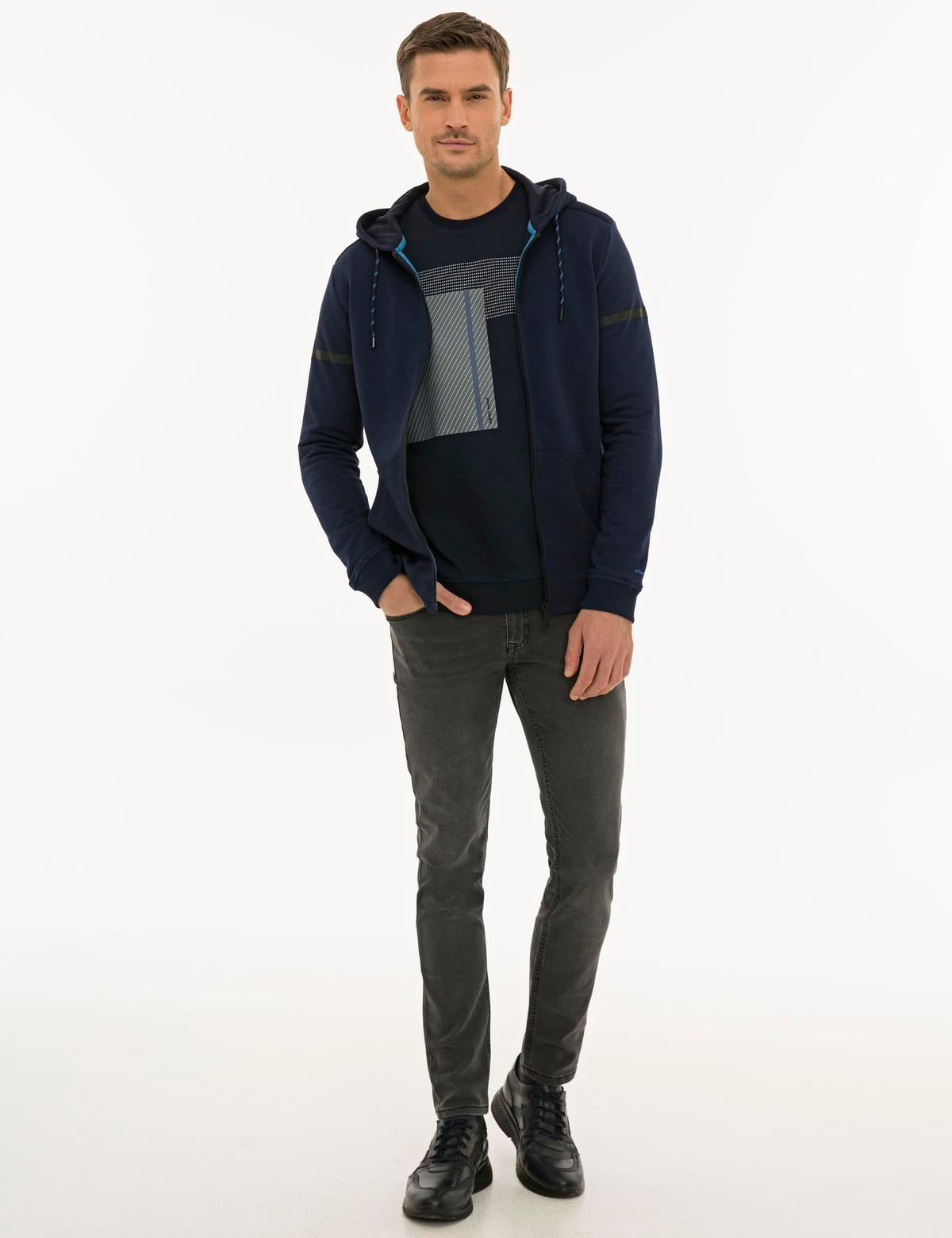 Lacivert Regular Fit Sweatshirt - 50227595008