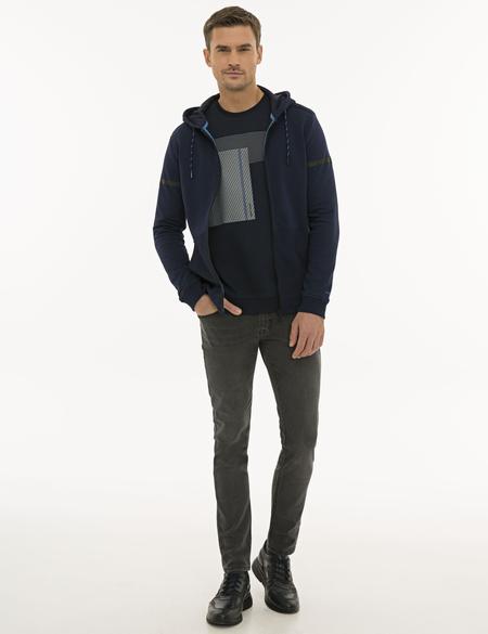 Lacivert Regular Fit Sweatshirt - 50227595008