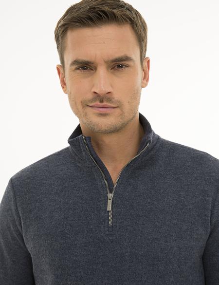 Lacivert Melanj Regular Fit Sweatshirt - 50231987015