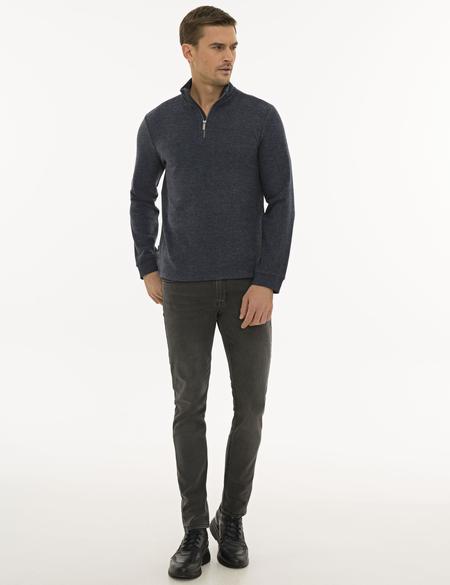 Lacivert Melanj Regular Fit Sweatshirt - 50231987015