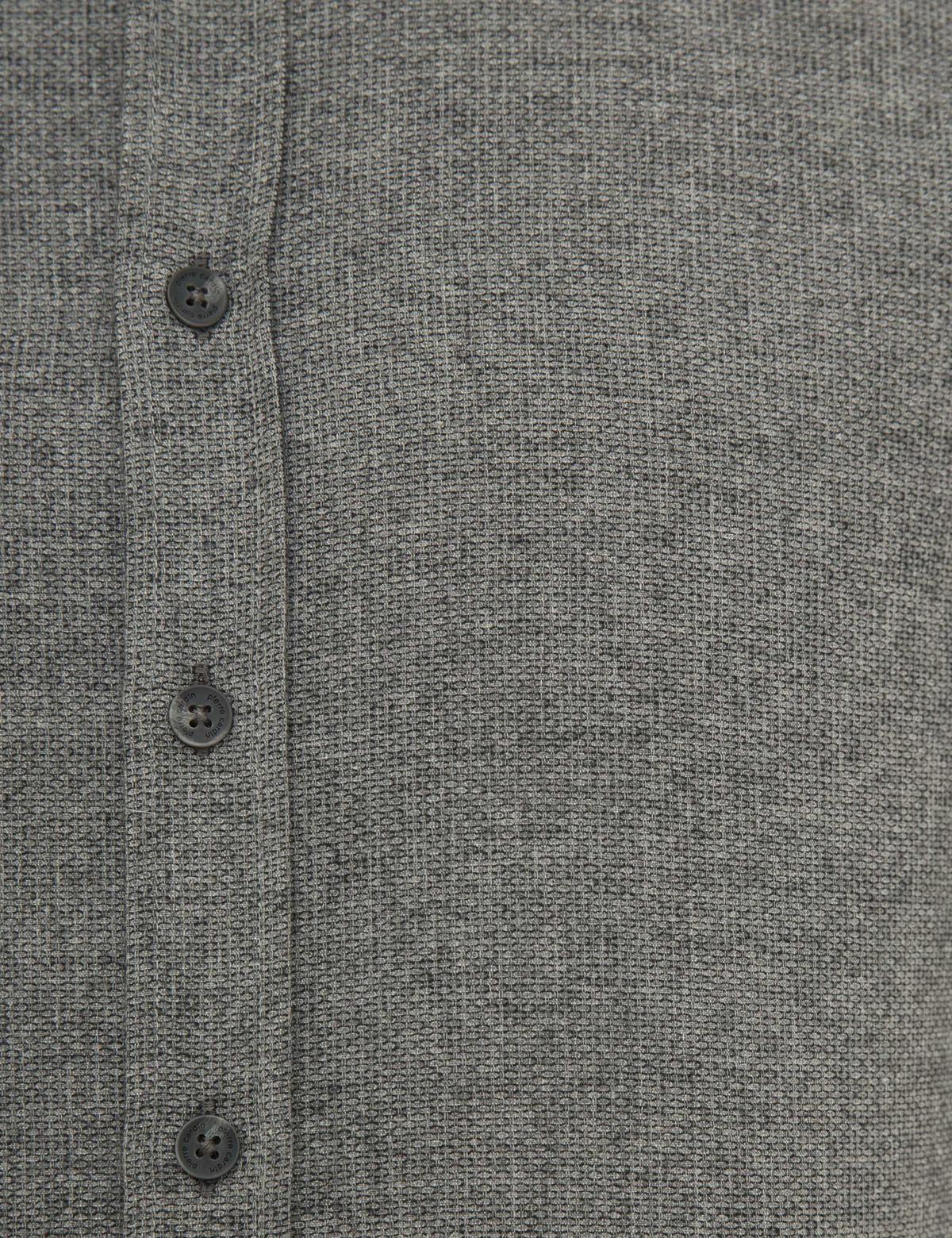 Gri Slim Fit Uzun Kollu Gömlek - 50227733024