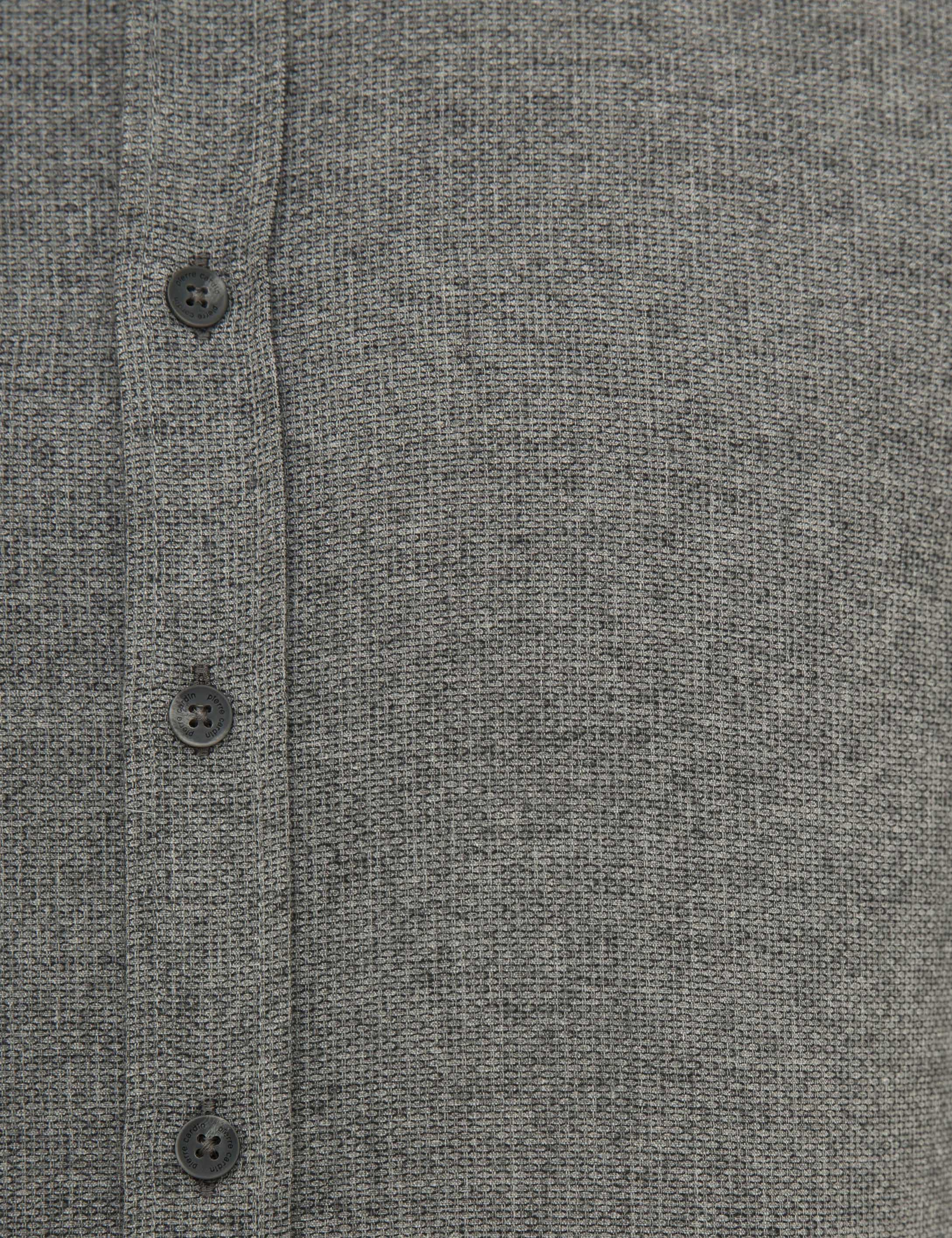 Gri Slim Fit Uzun Kollu Gömlek - Image 5