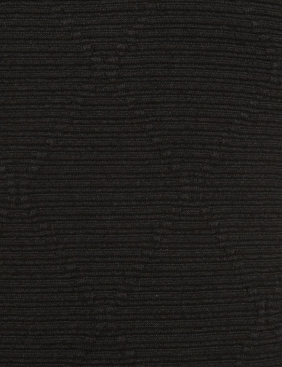 Siyah Slim Fit Bisiklet Yaka Triko Kazak