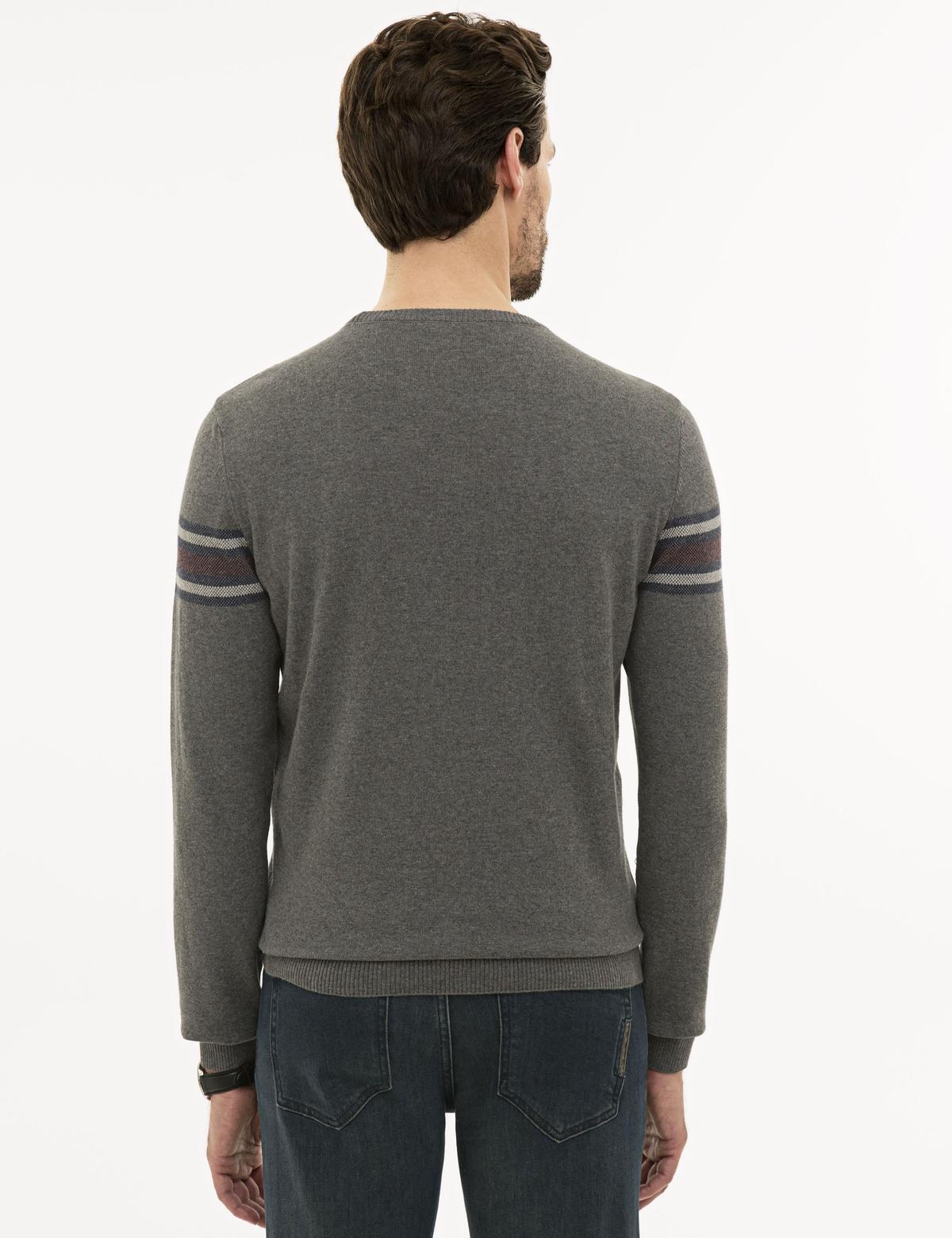 Gri Melanj Slim Fit Triko Kazak - 50233724017