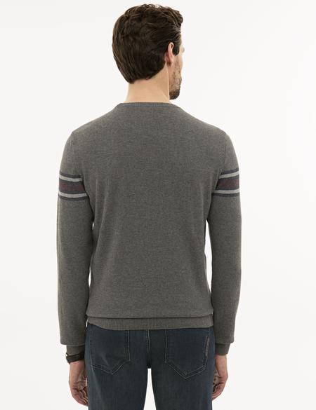 Gri Melanj Slim Fit Triko Kazak - 50233724017