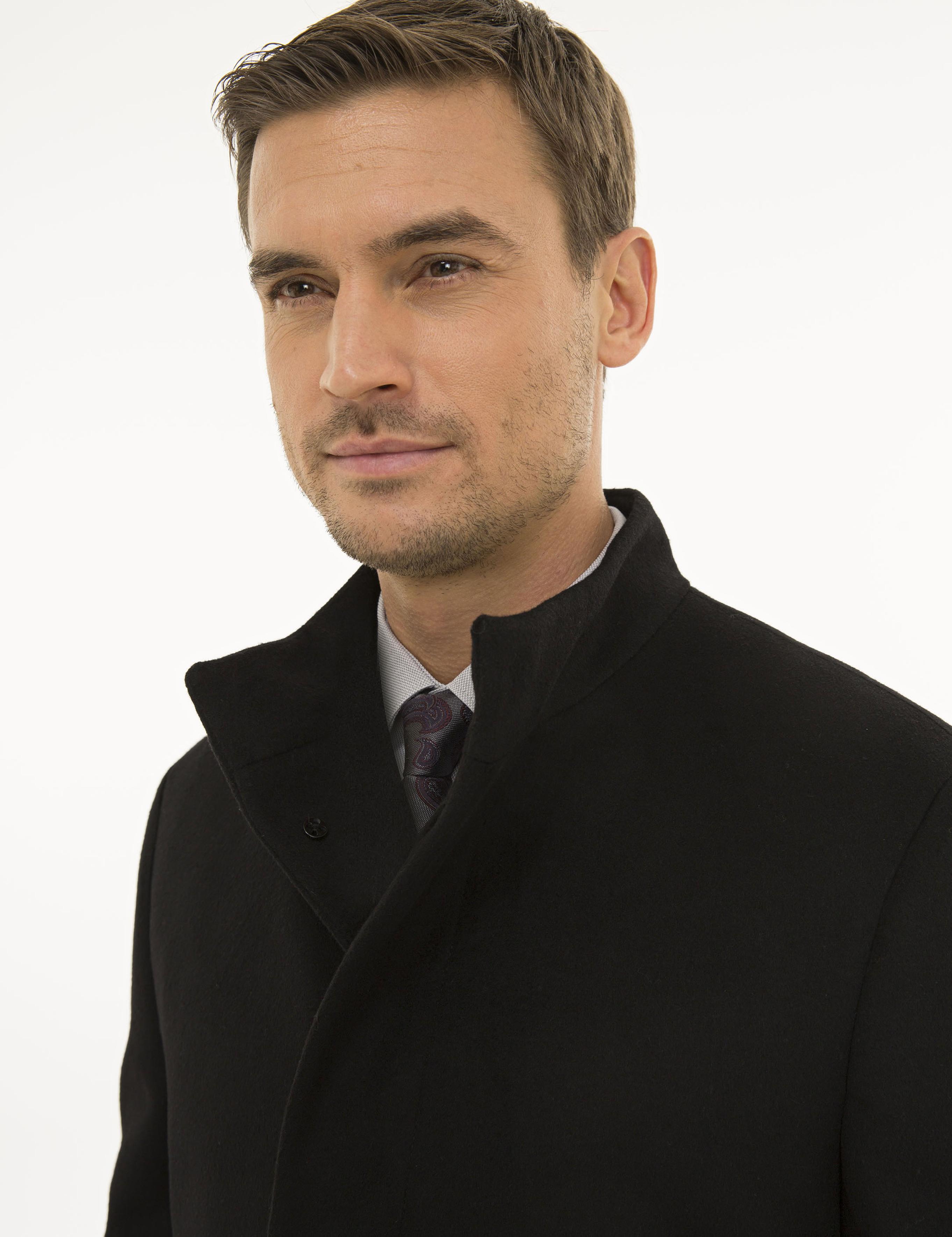 Siyah Slim Fit Palto