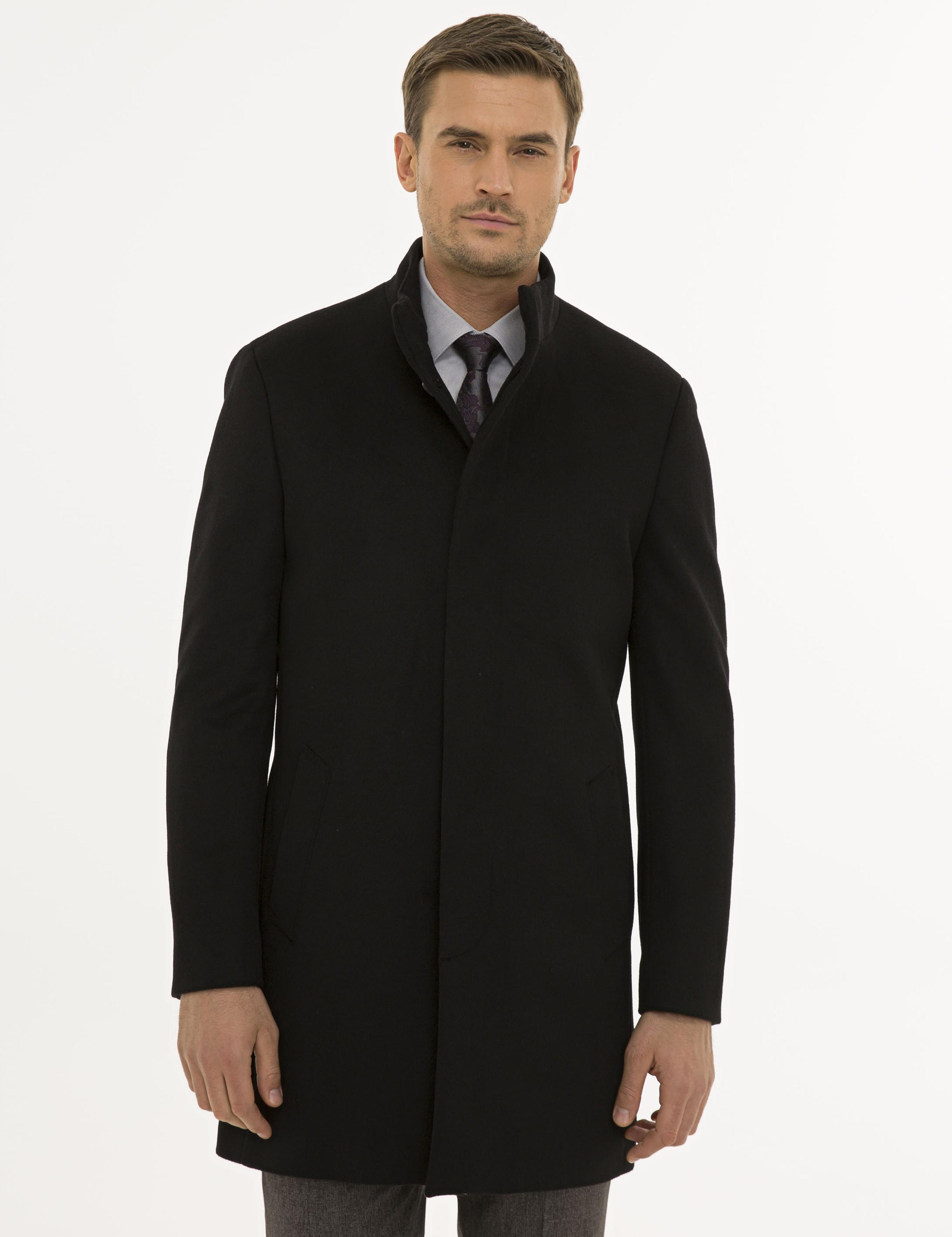 Siyah Slim Fit Palto