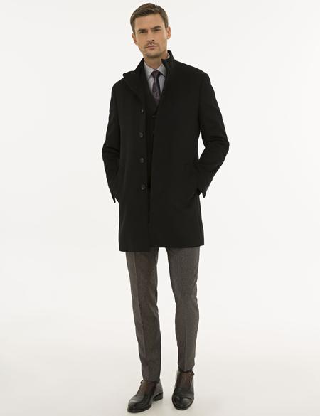 Siyah Slim Fit Palto - 50230242028