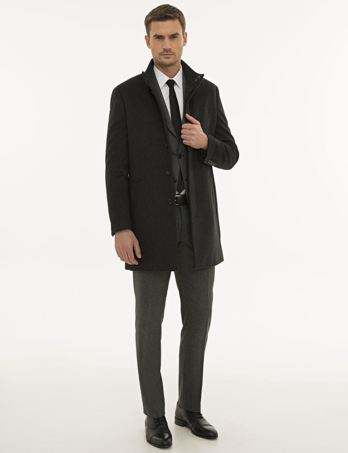 Antrasit Slim Fit Palto - 50230242008