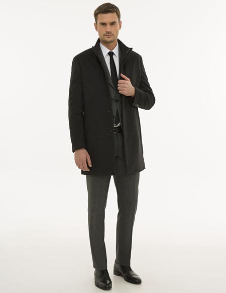 Antrasit Slim Fit Palto - 50230242008
