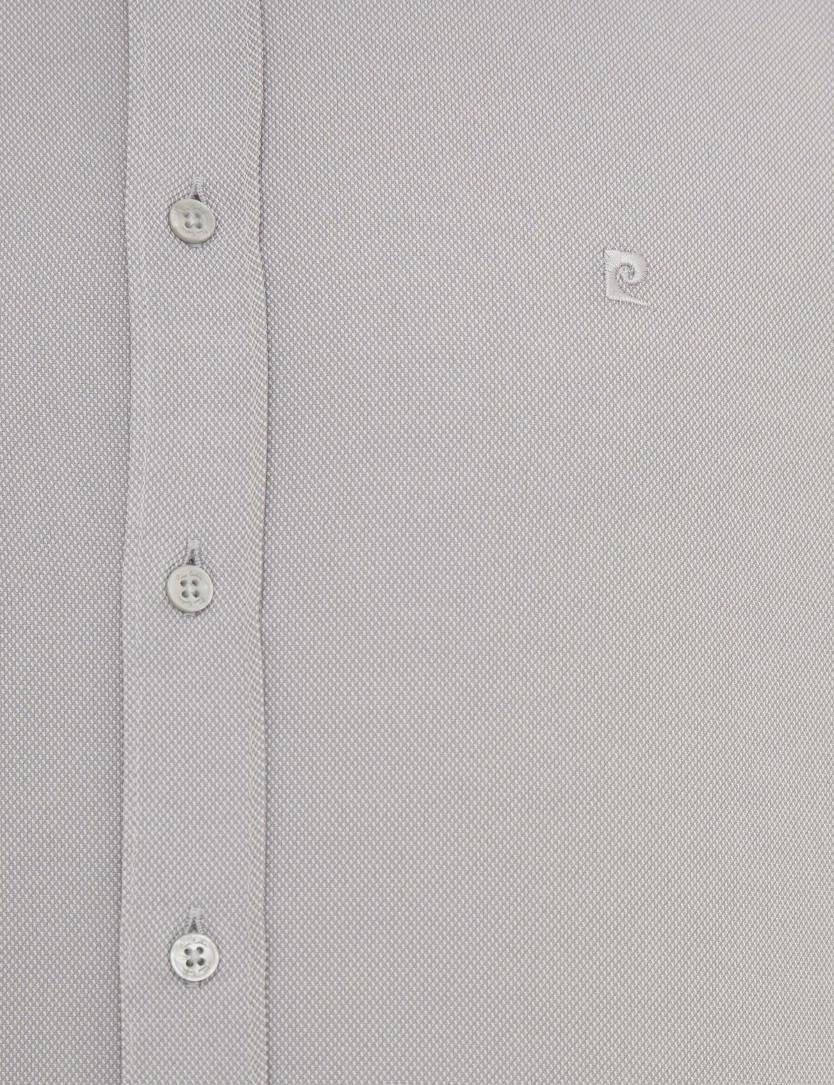 Gri Slim Fit Oxford Gömlek - 50233546052