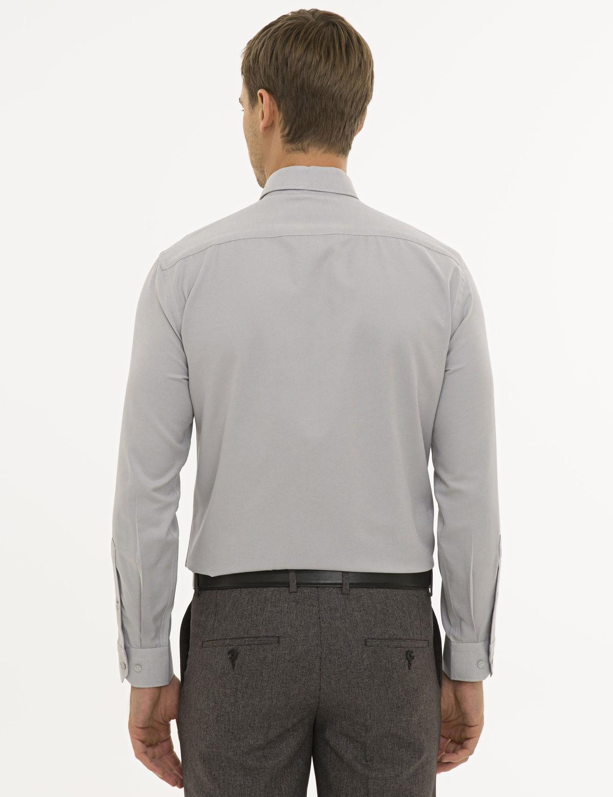 Gri Slim Fit Oxford Gömlek - 50233546052