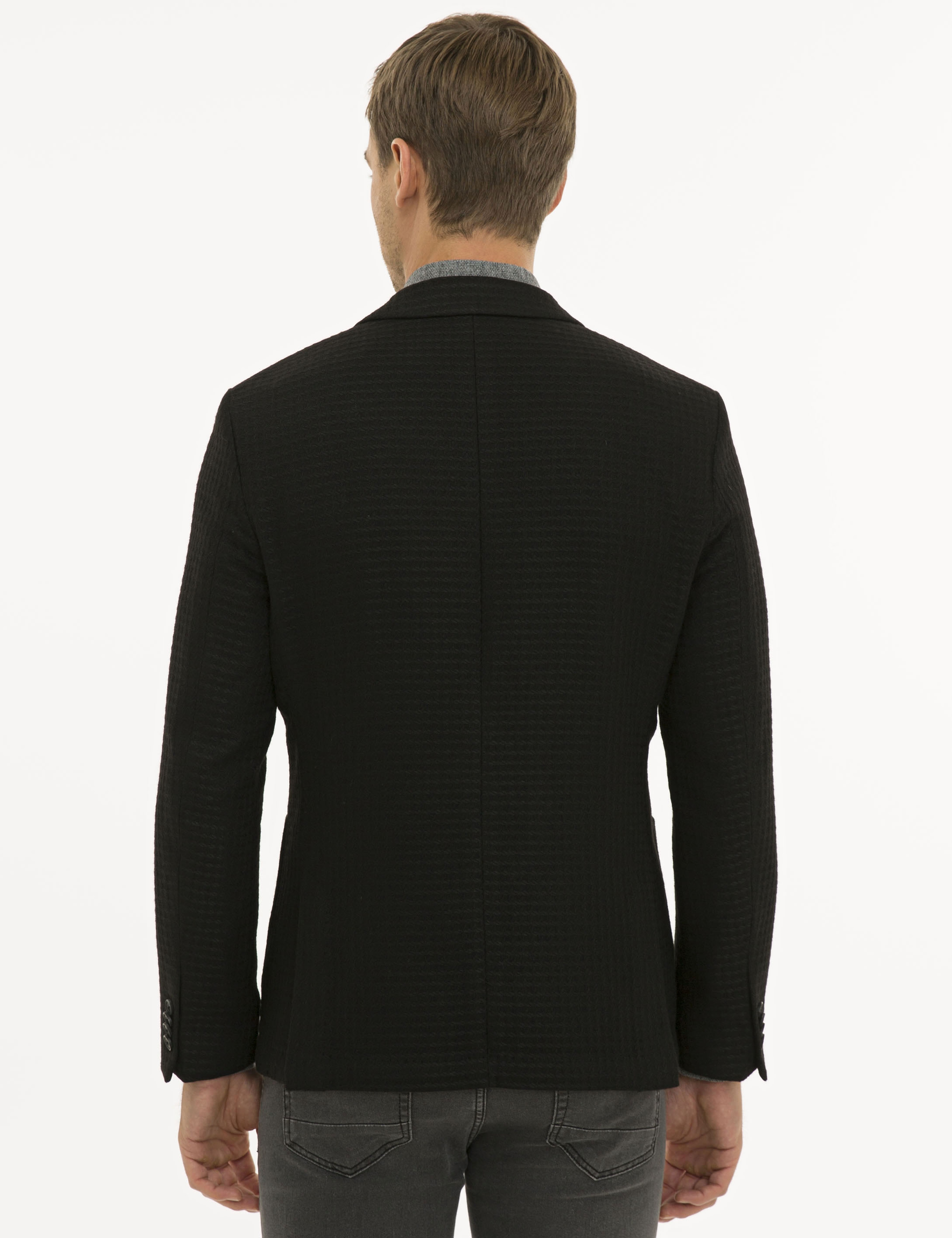 Siyah Slim Fit Ceket - Image 4
