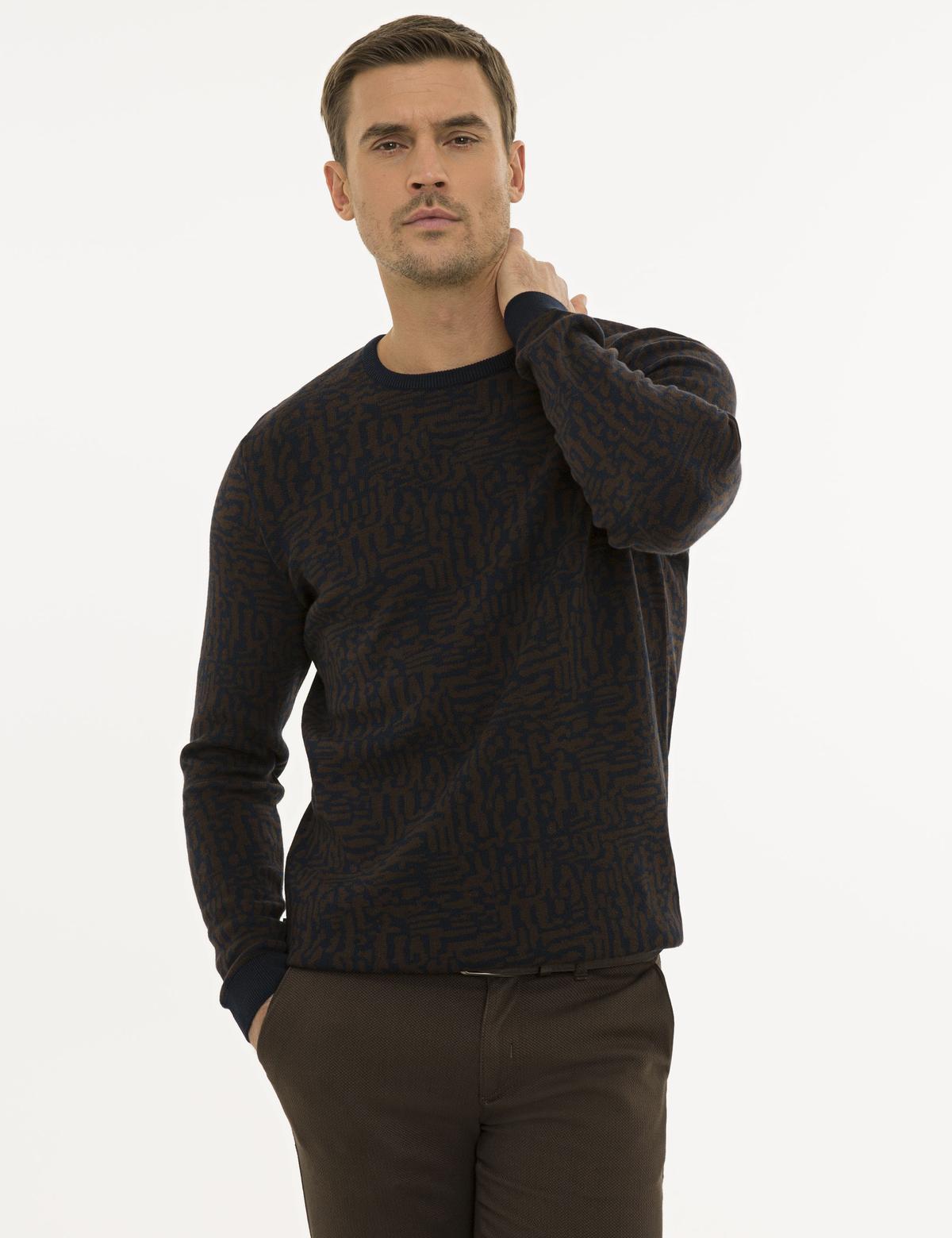 Lacivert Slim Fit Triko Kazak