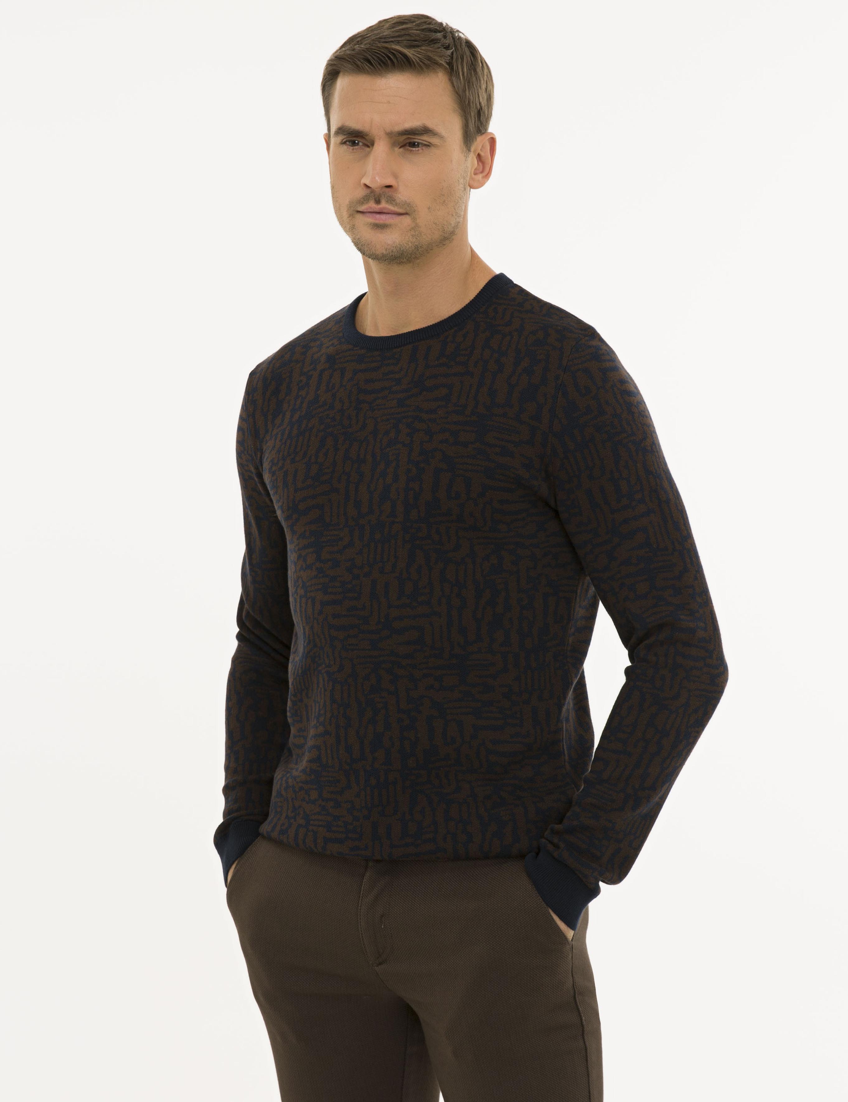 Lacivert Slim Fit Triko Kazak