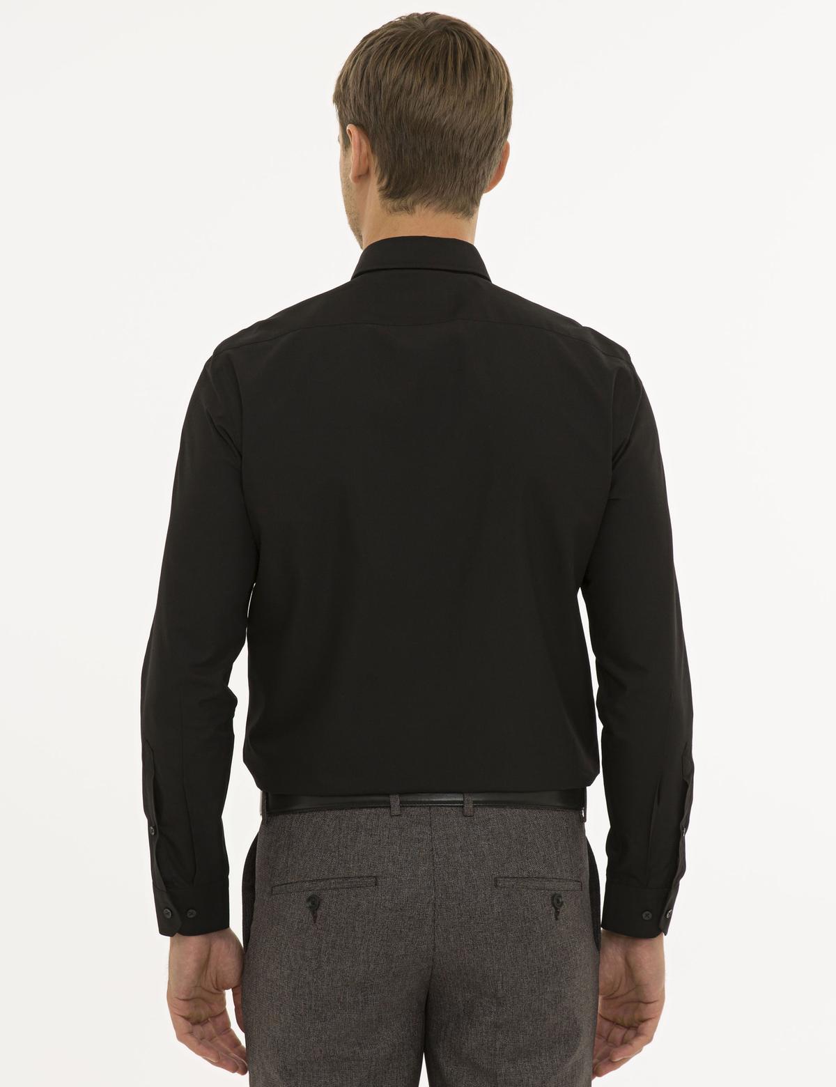 Siyah Slim Fit Basic Gömlek - 50233527037