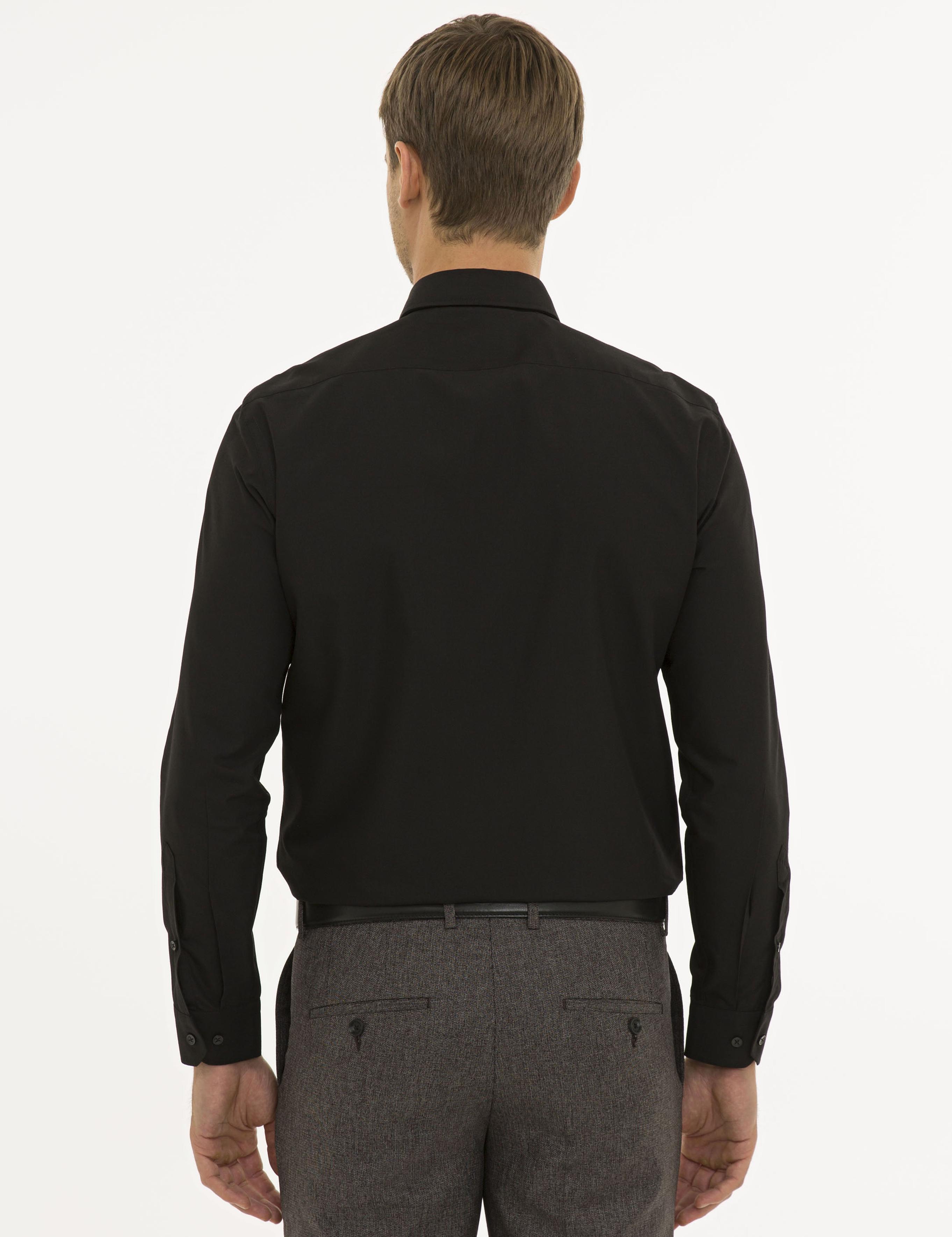 Siyah Slim Fit Basic Gömlek