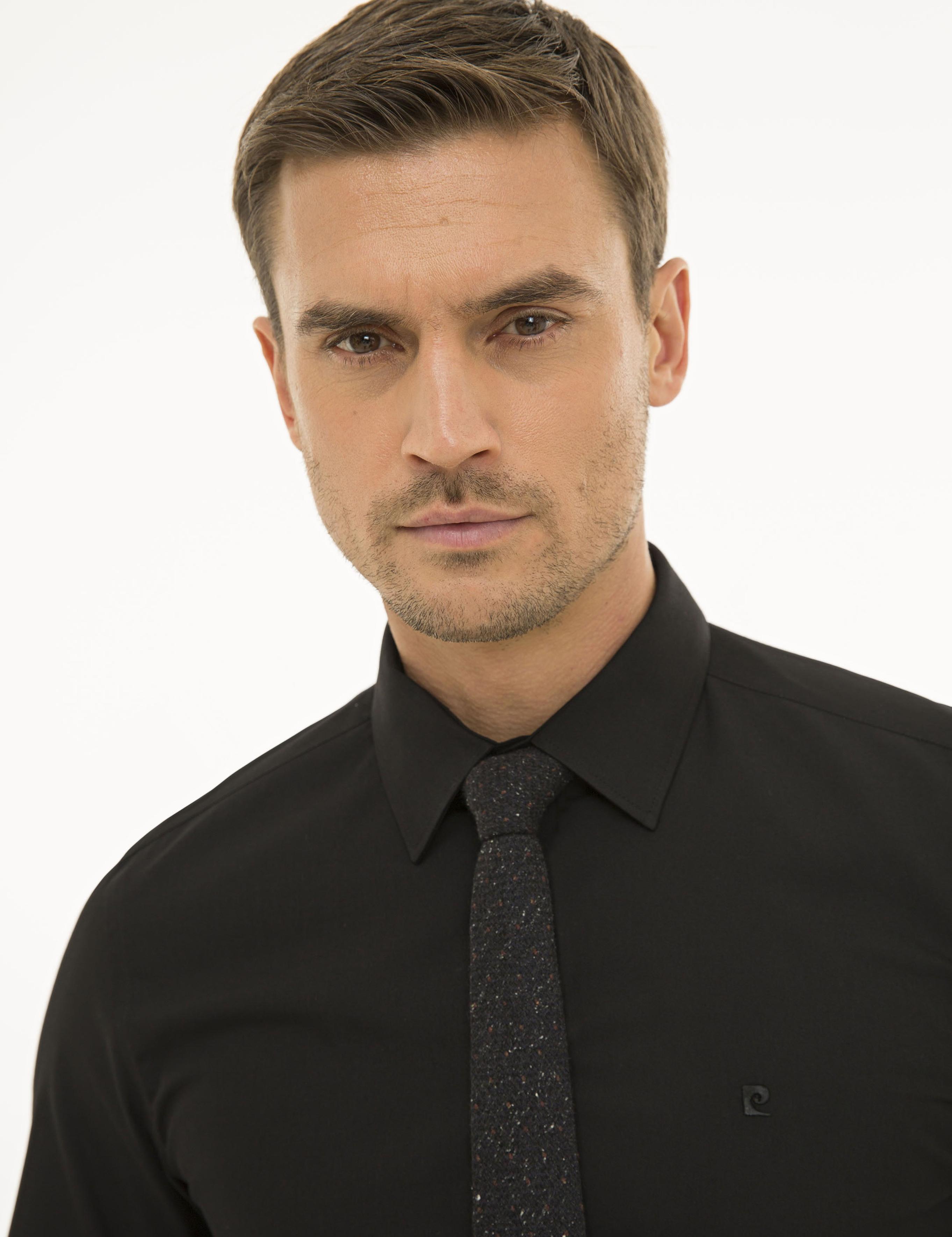 Siyah Slim Fit Basic Gömlek