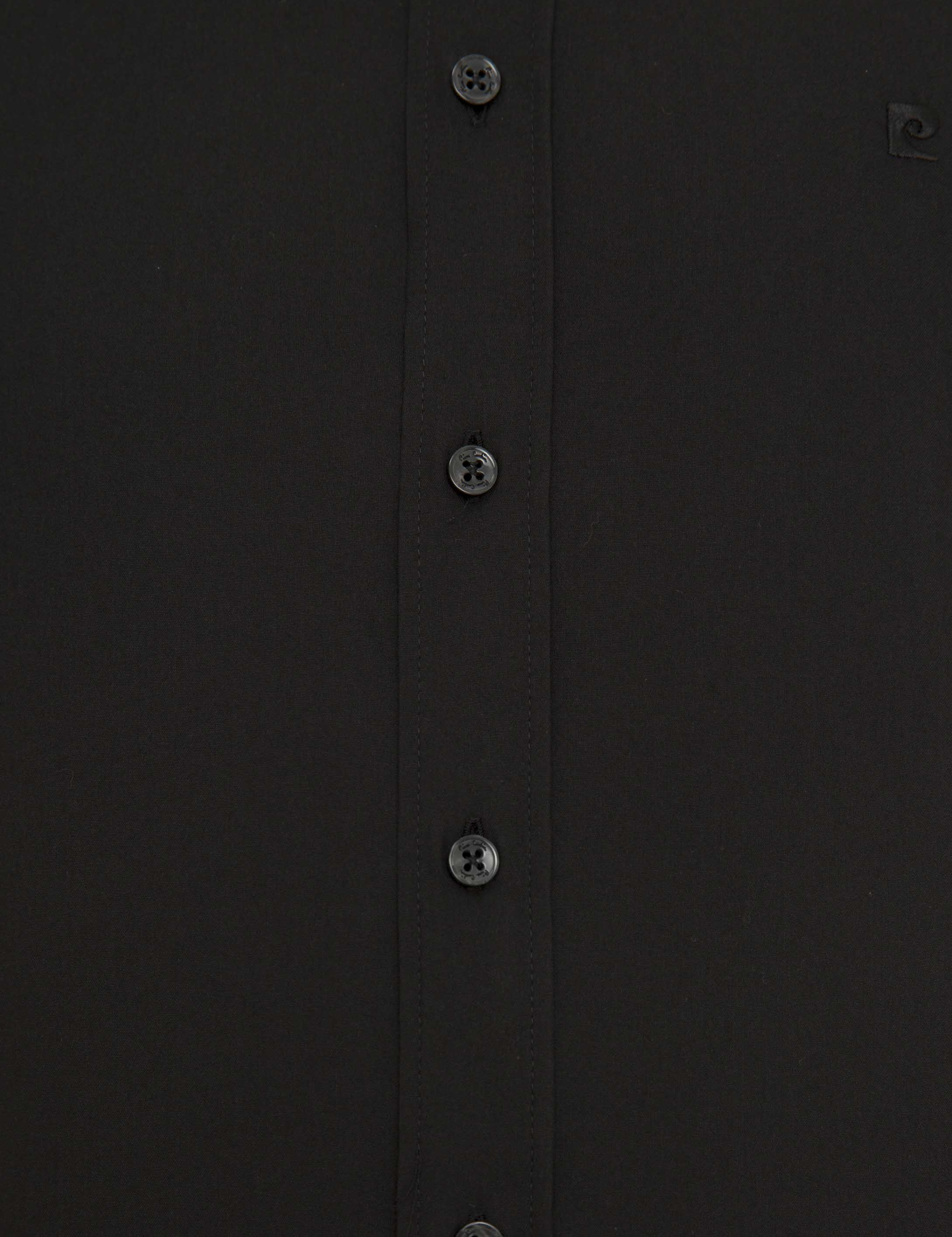 Siyah Slim Fit Basic Gömlek - Image 6