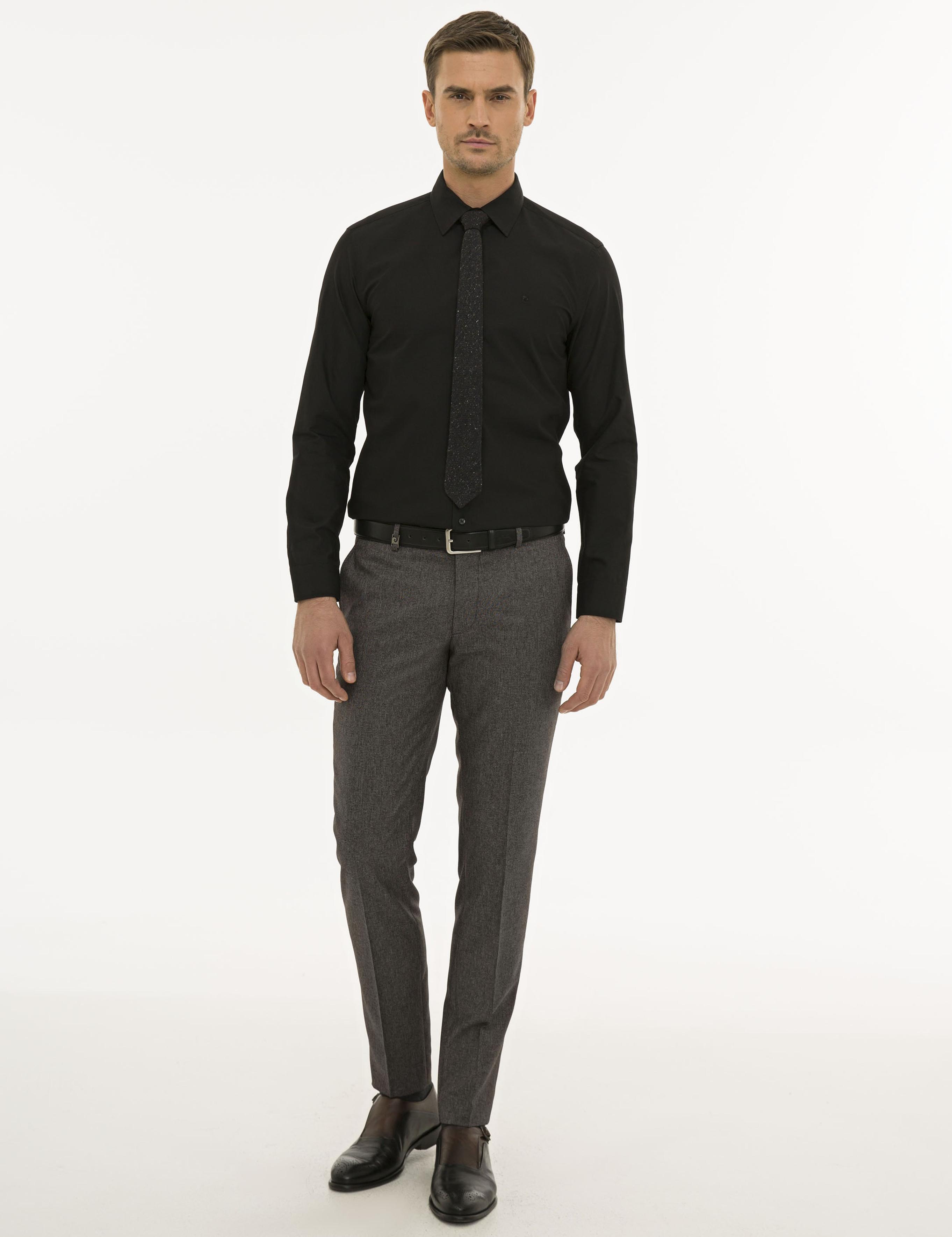 Siyah Slim Fit Basic Gömlek