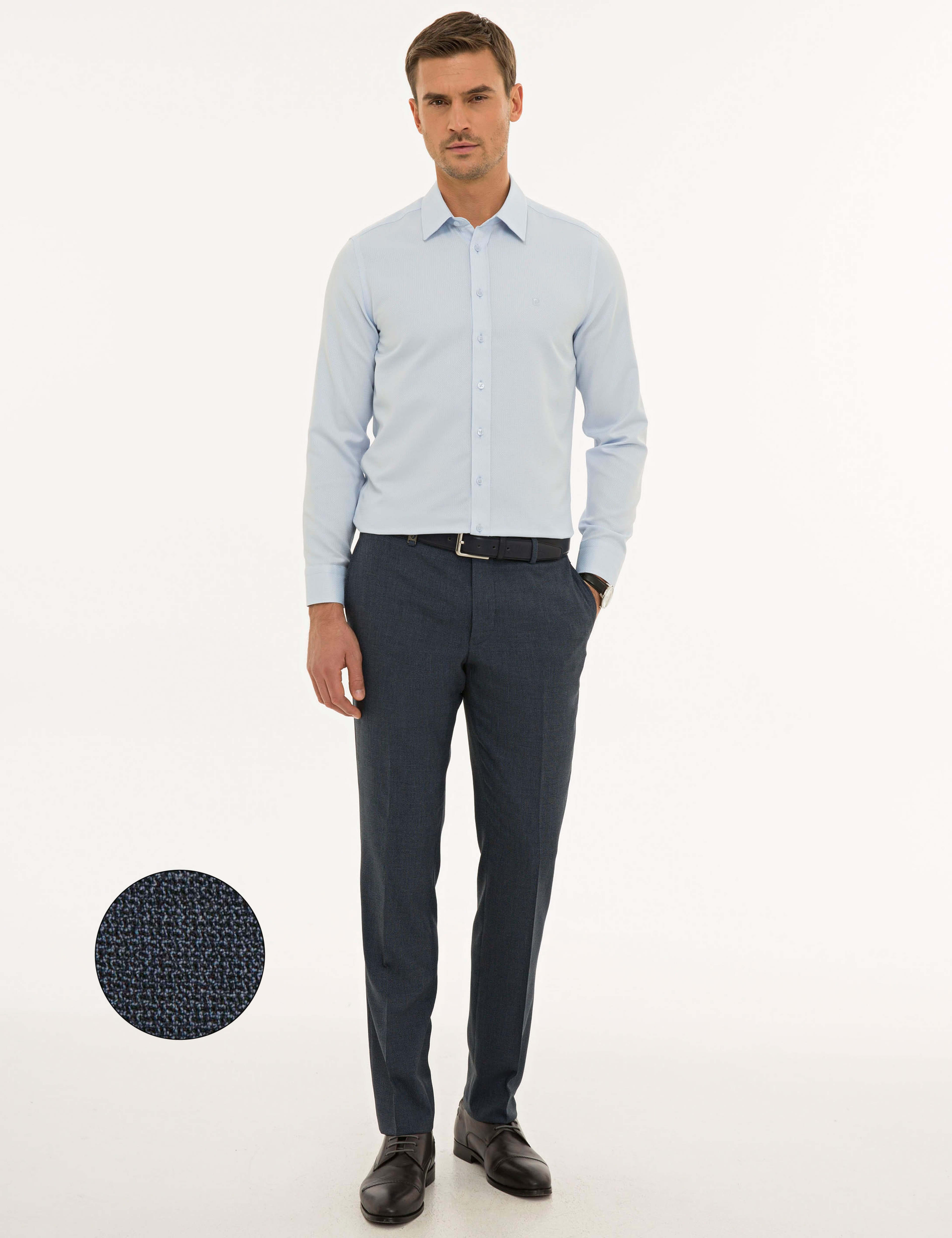 Açık Lacivert Slim Fit Kumaş Pantolon
