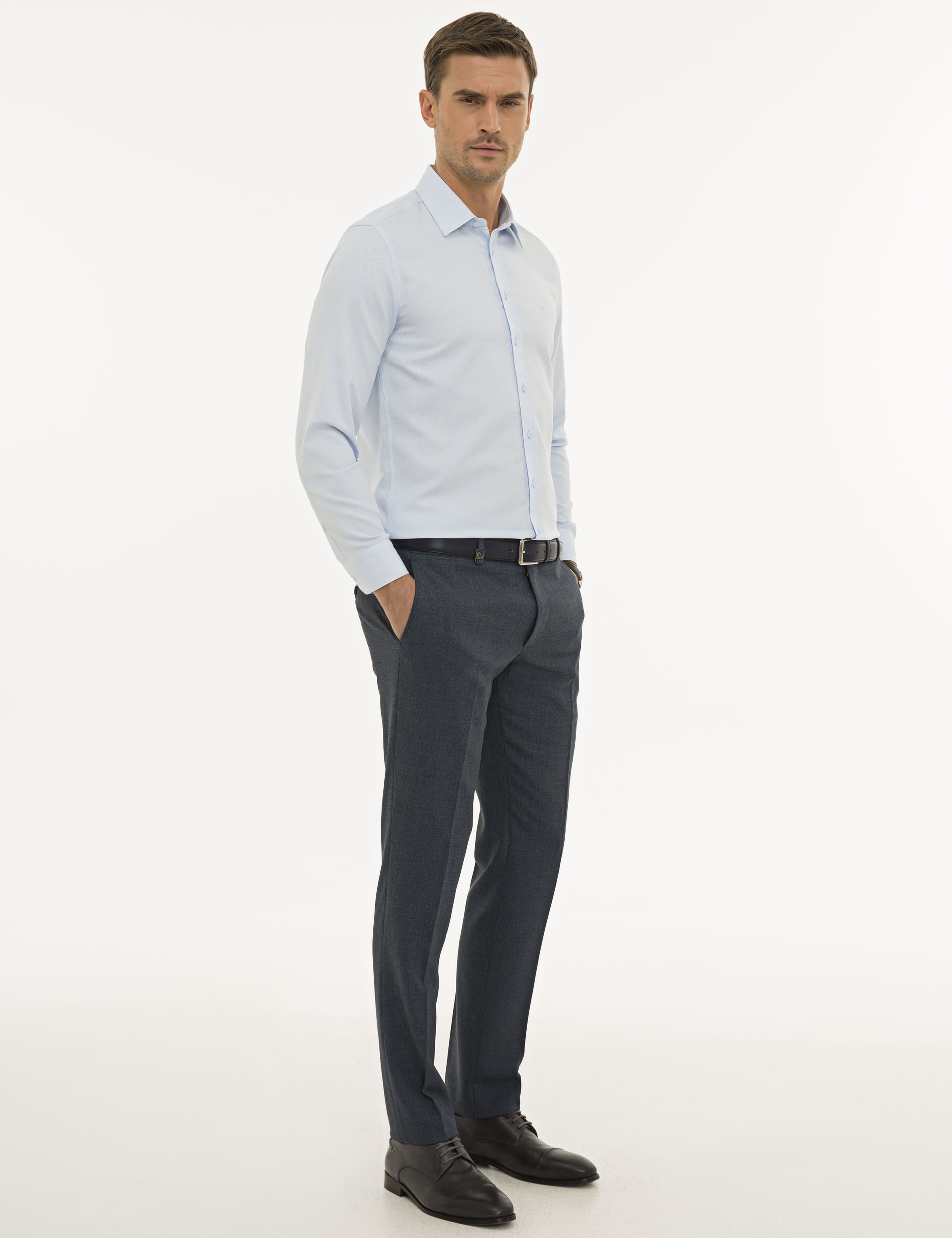 Açık Lacivert Slim Fit Kumaş Pantolon - Image 2