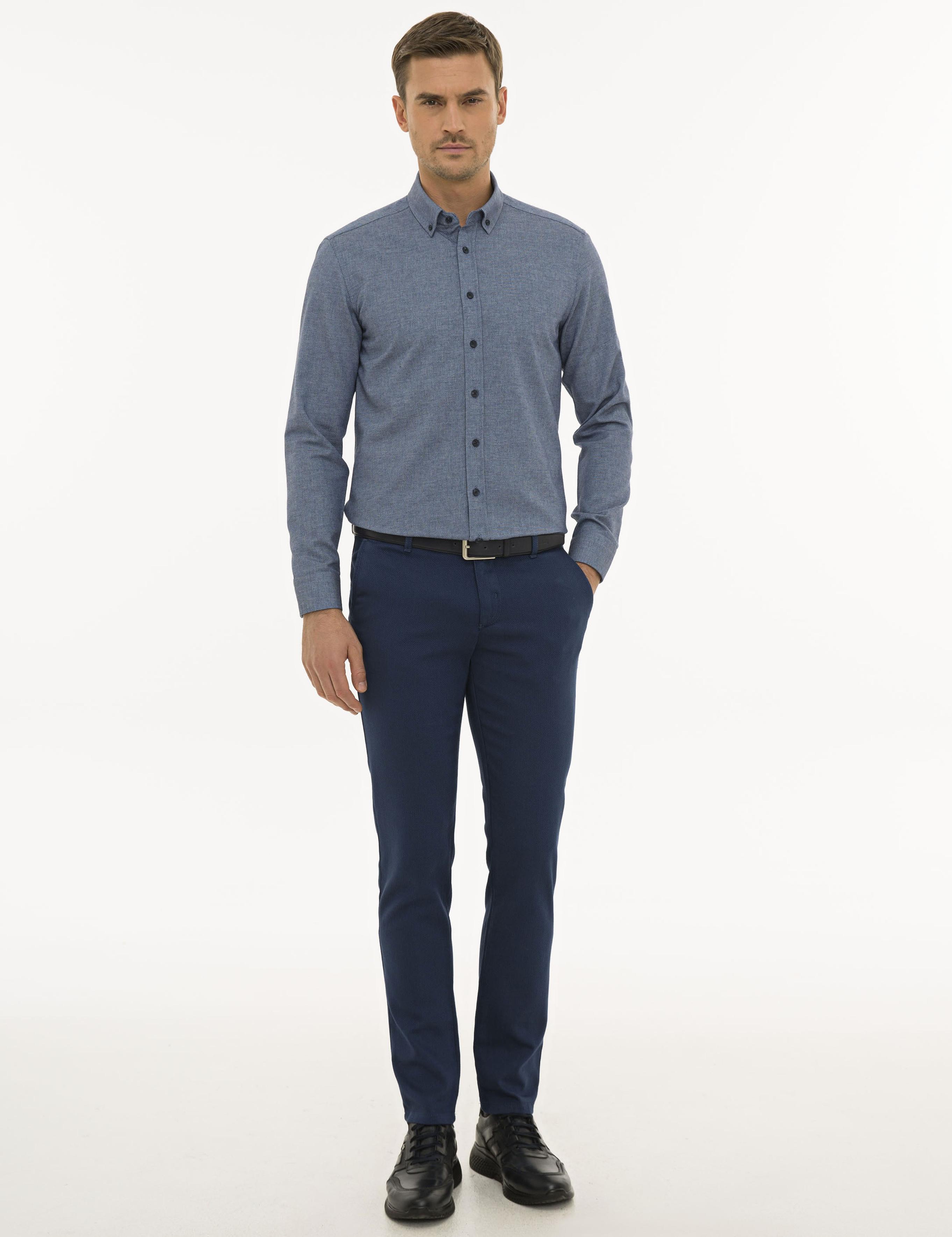 Mavi Slim Fit Uzun Kollu Gömlek