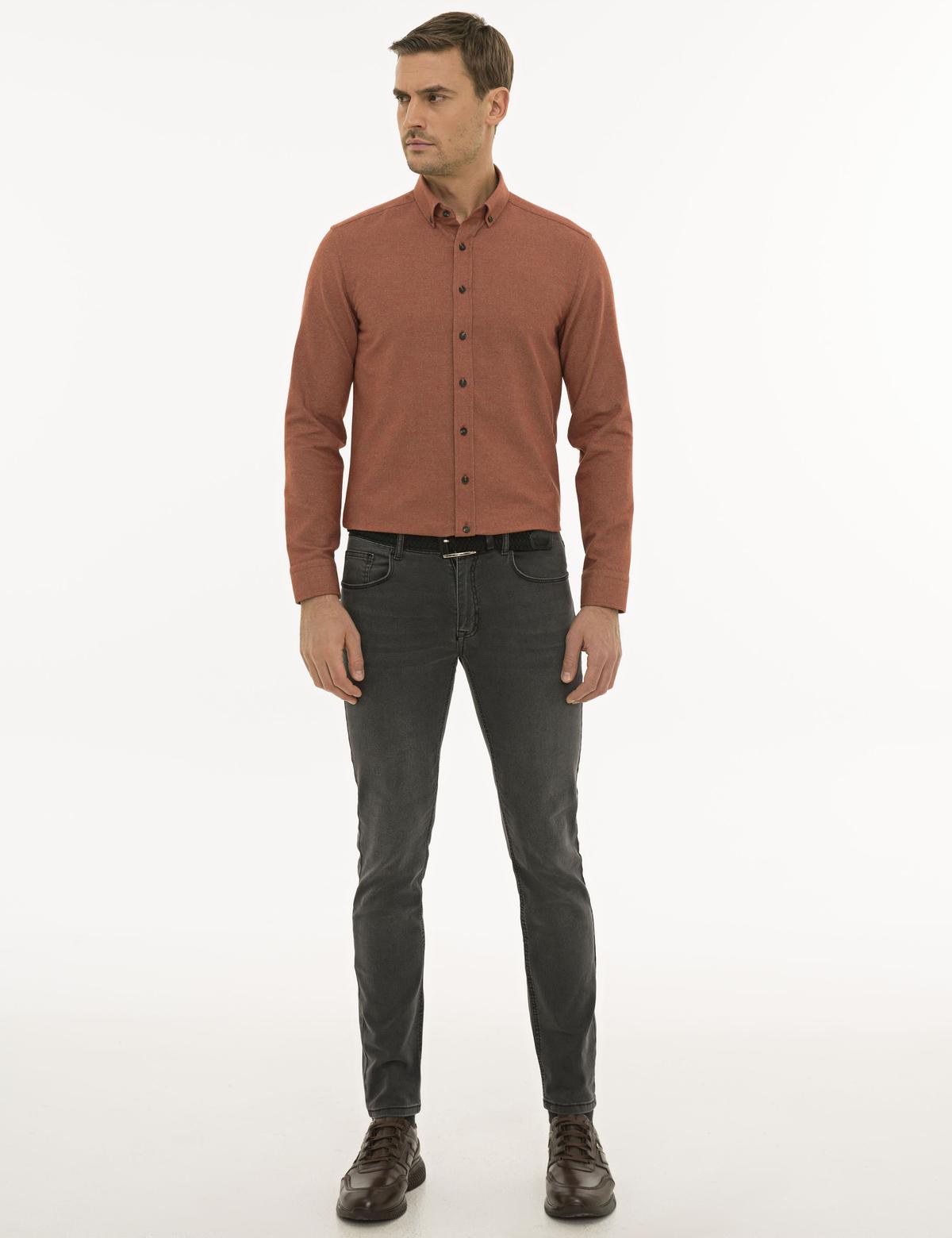 Kiremit Slim Fit Gömlek - 50227733069