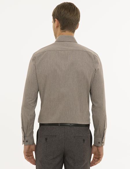 Açık Kahverengi Slim Fit Gömlek - 50233468001