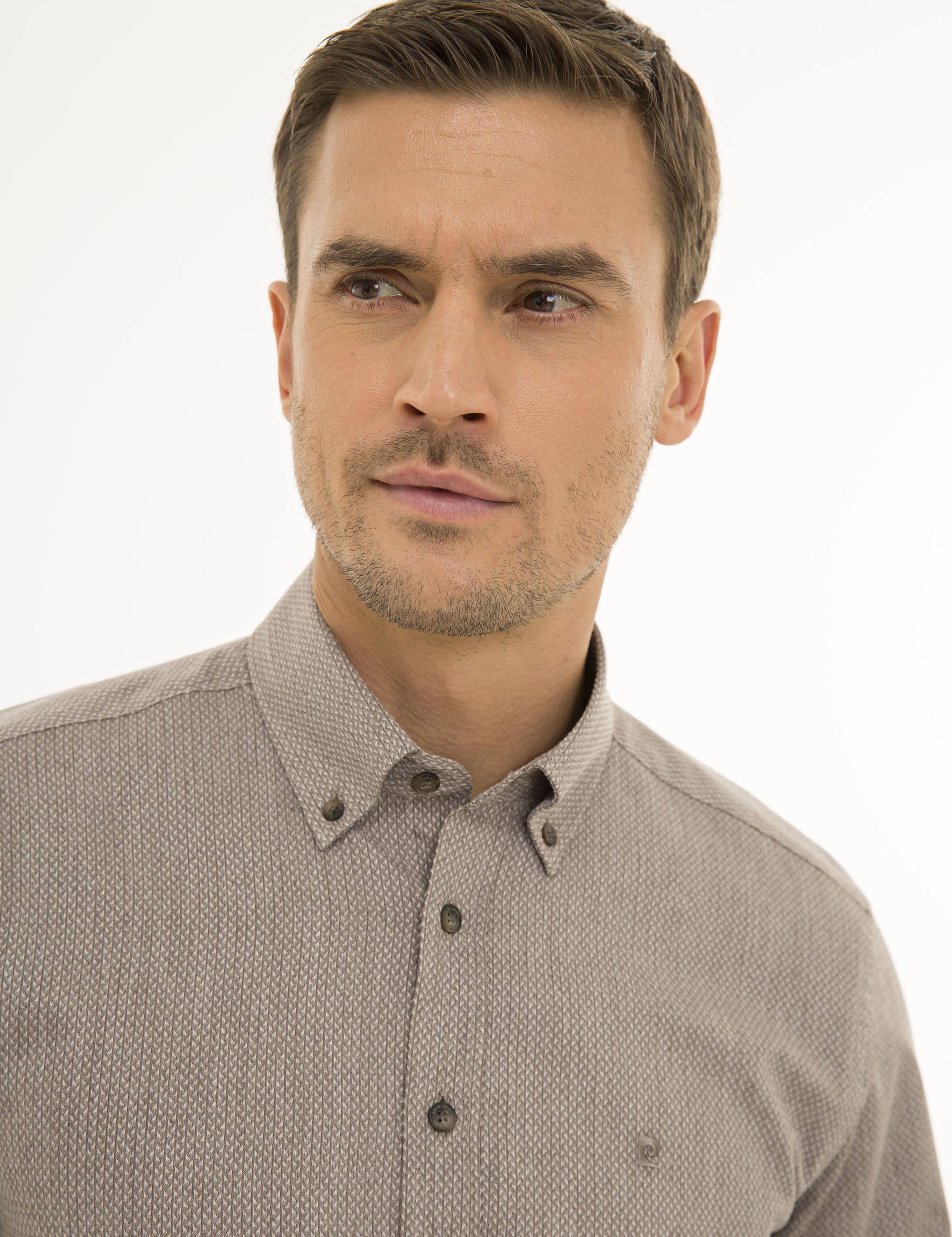 Açık Kahverengi Slim Fit Gömlek