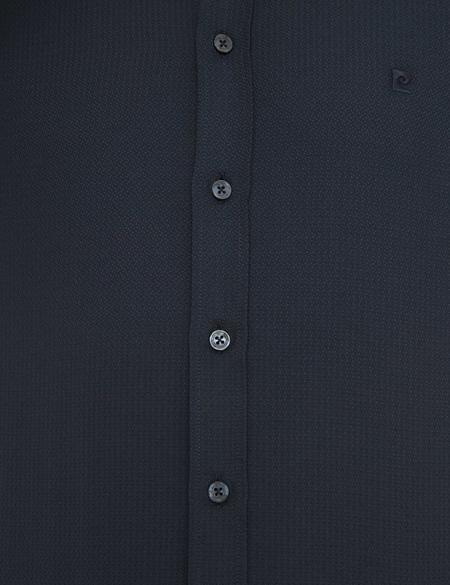 Lacivert Slim Fit Armürlü Gömlek - 50233531023