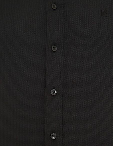 Siyah Slim Fit Armürlü Gömlek - 50233531032
