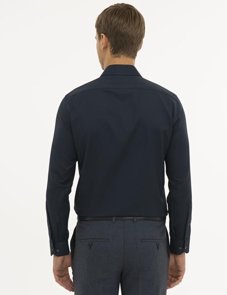 Lacivert Slim Fit Armürlü Gömlek - 50233531023