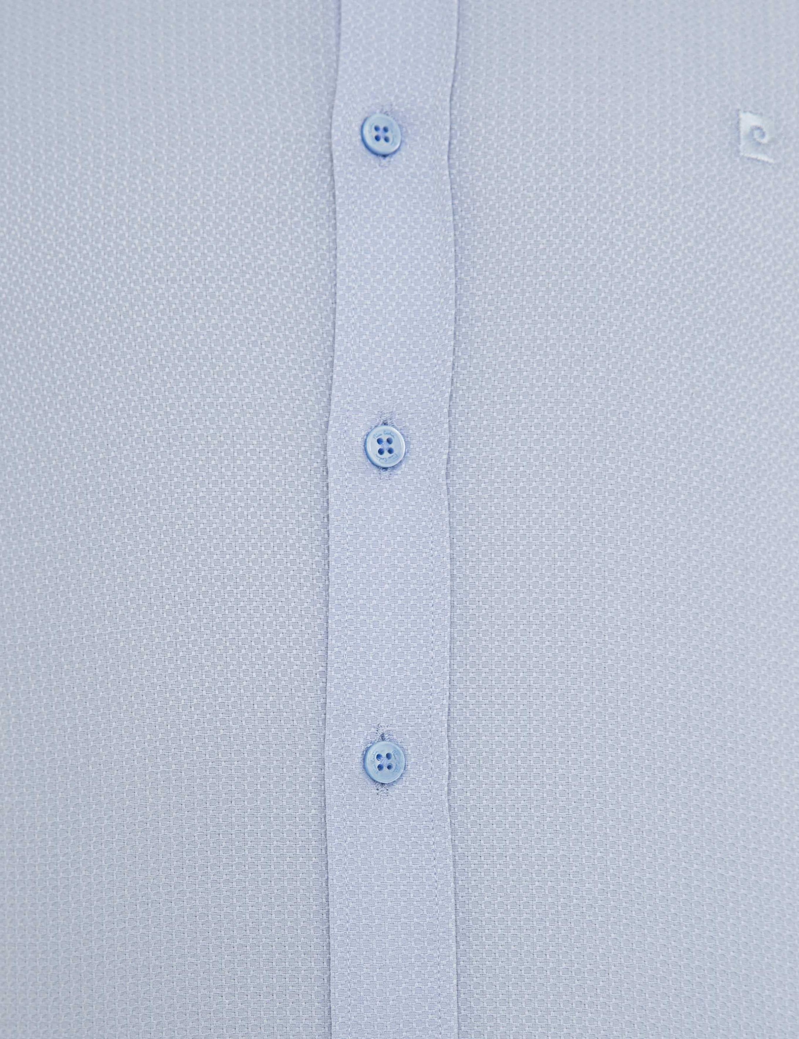 Koyu Mavi Slim Fit Armürlü Gömlek