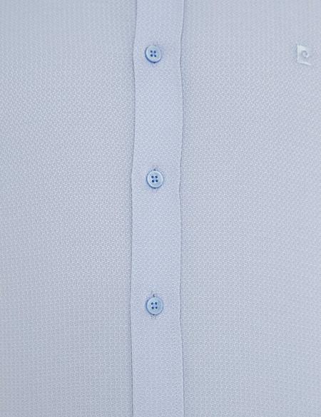 Koyu Mavi Slim Fit Armürlü Gömlek - 50233531041