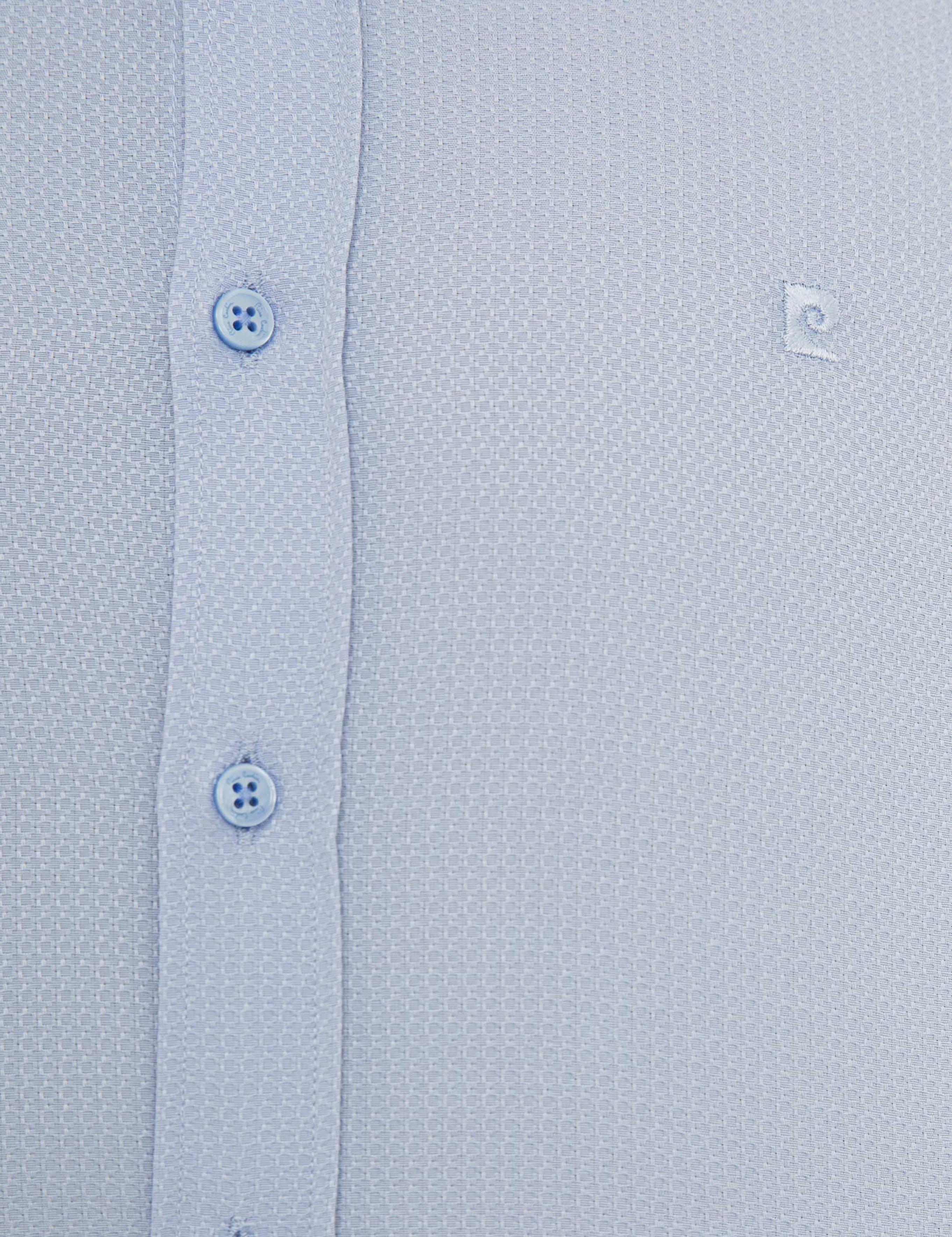 Koyu Mavi Slim Fit Armürlü Gömlek