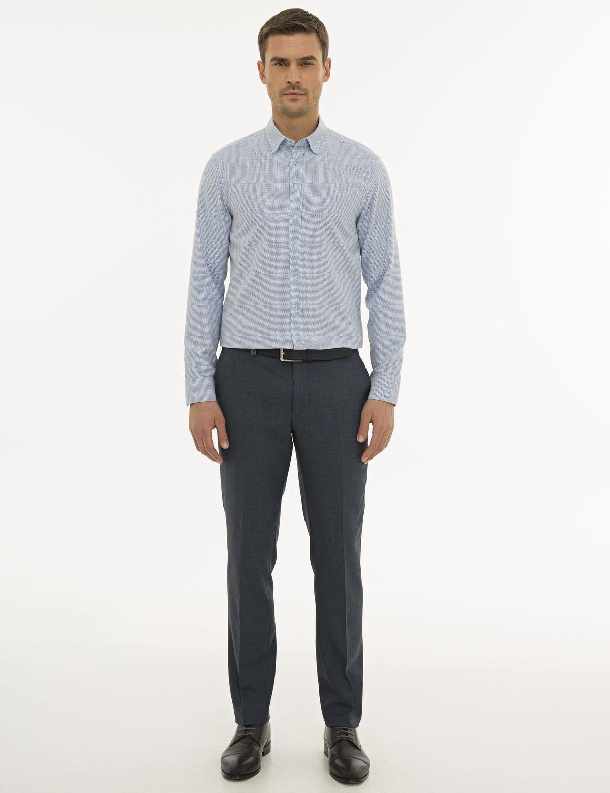 Açık Mavi Slim Fit Uzun Kollu Gömlek - 50233536015