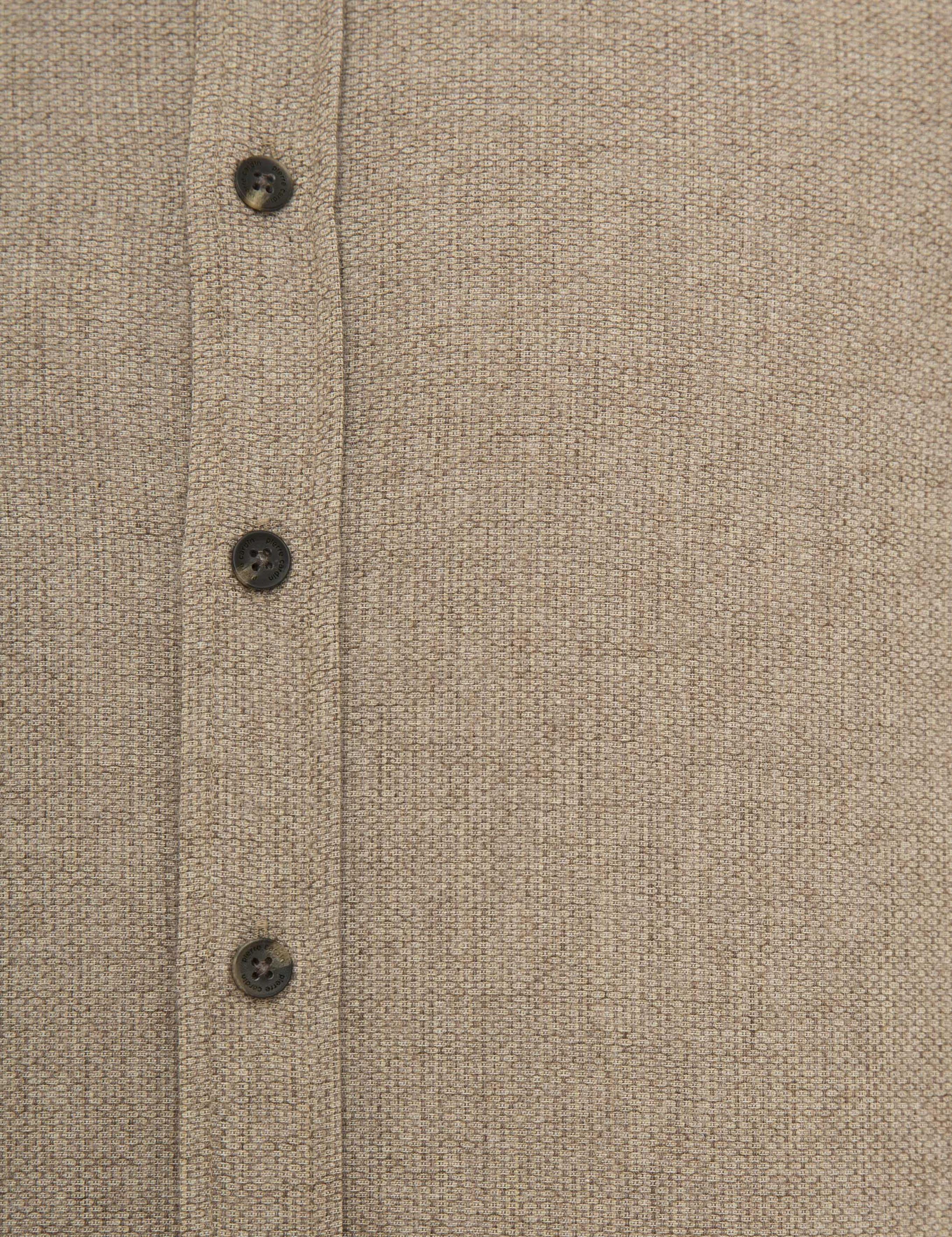 Bej Slim Fit Uzun Kollu Gömlek