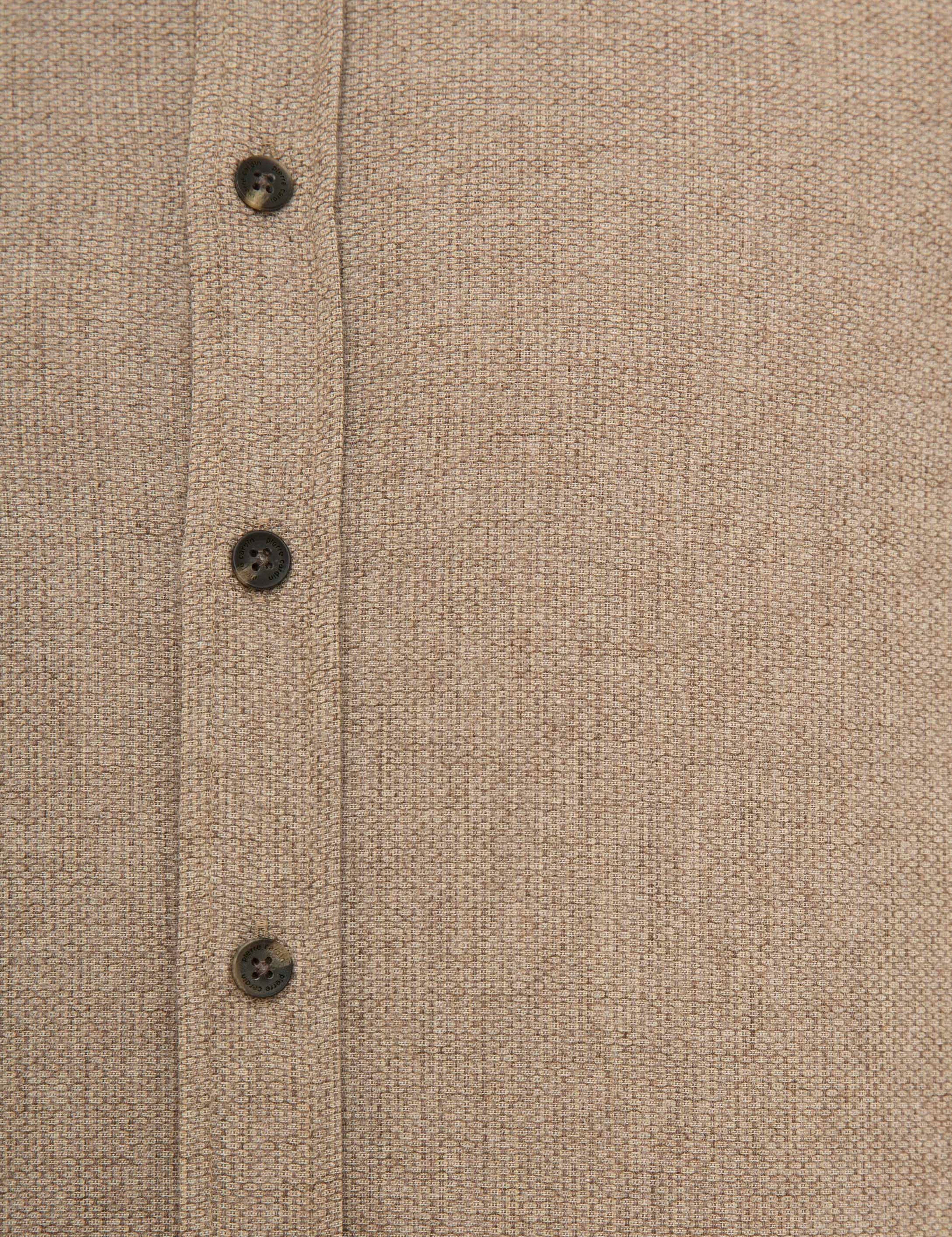 Bej Slim Fit Uzun Kollu Gömlek - Image 5