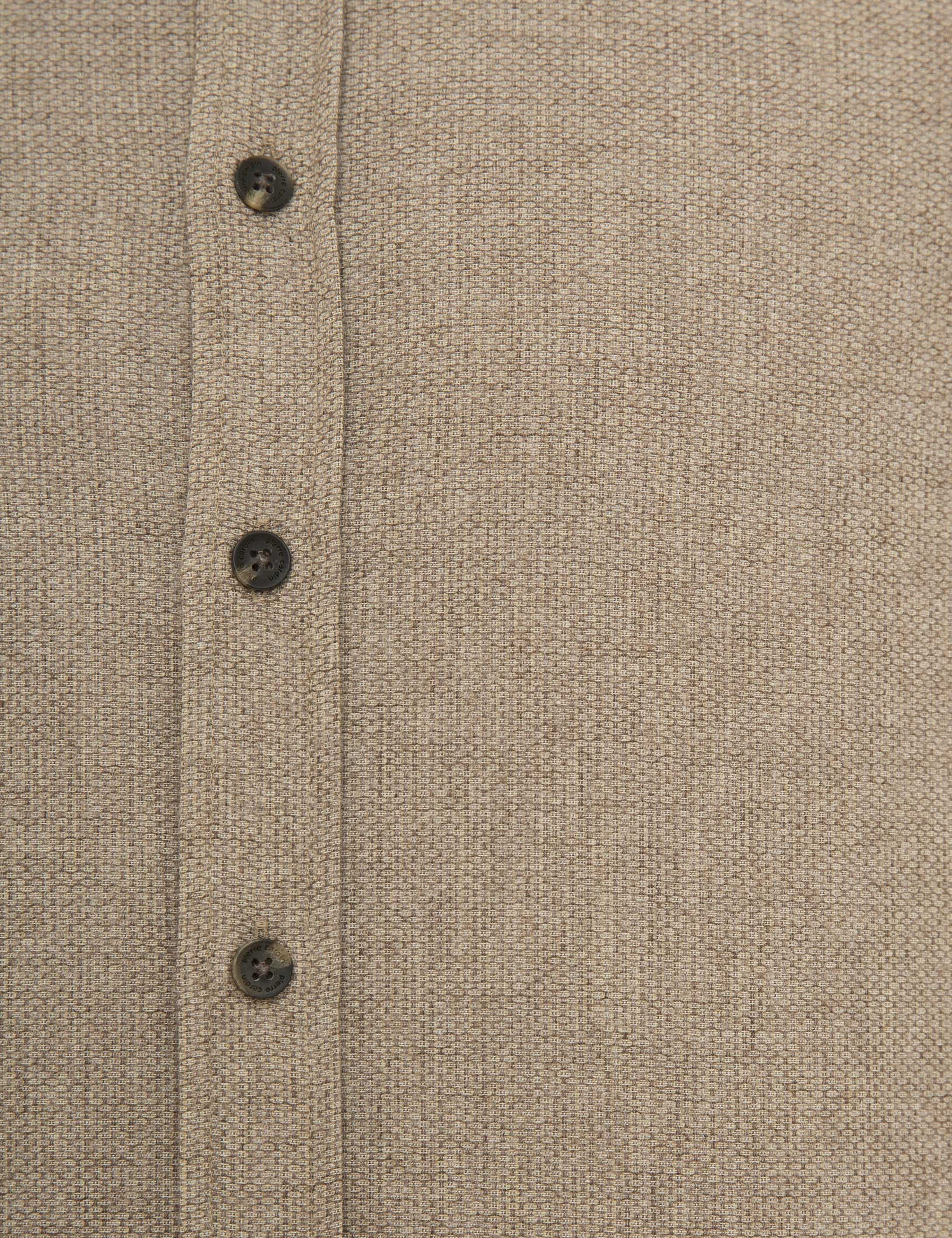 Bej Slim Fit Uzun Kollu Gömlek