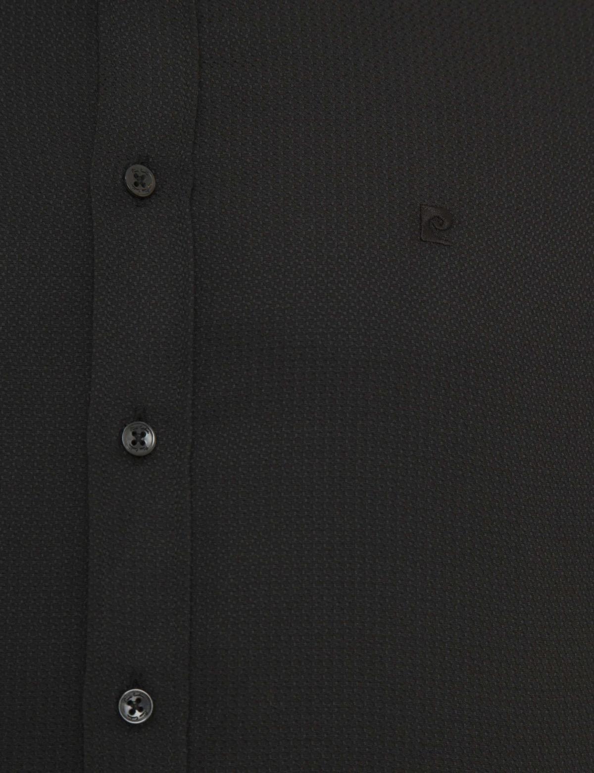 Siyah Slim Fit Armürlü Gömlek - 50233531032