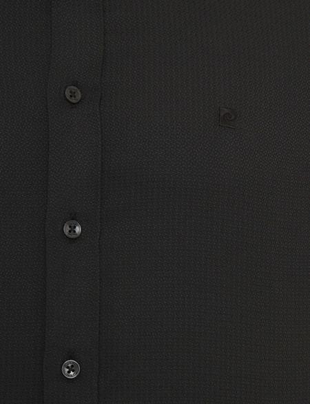 Siyah Slim Fit Armürlü Gömlek - 50233531032