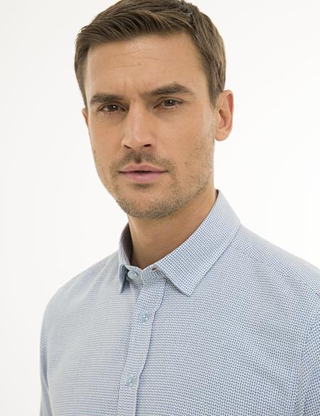 Açık Mavi Slim Fit Uzun Kollu Gömlek - 50233536015