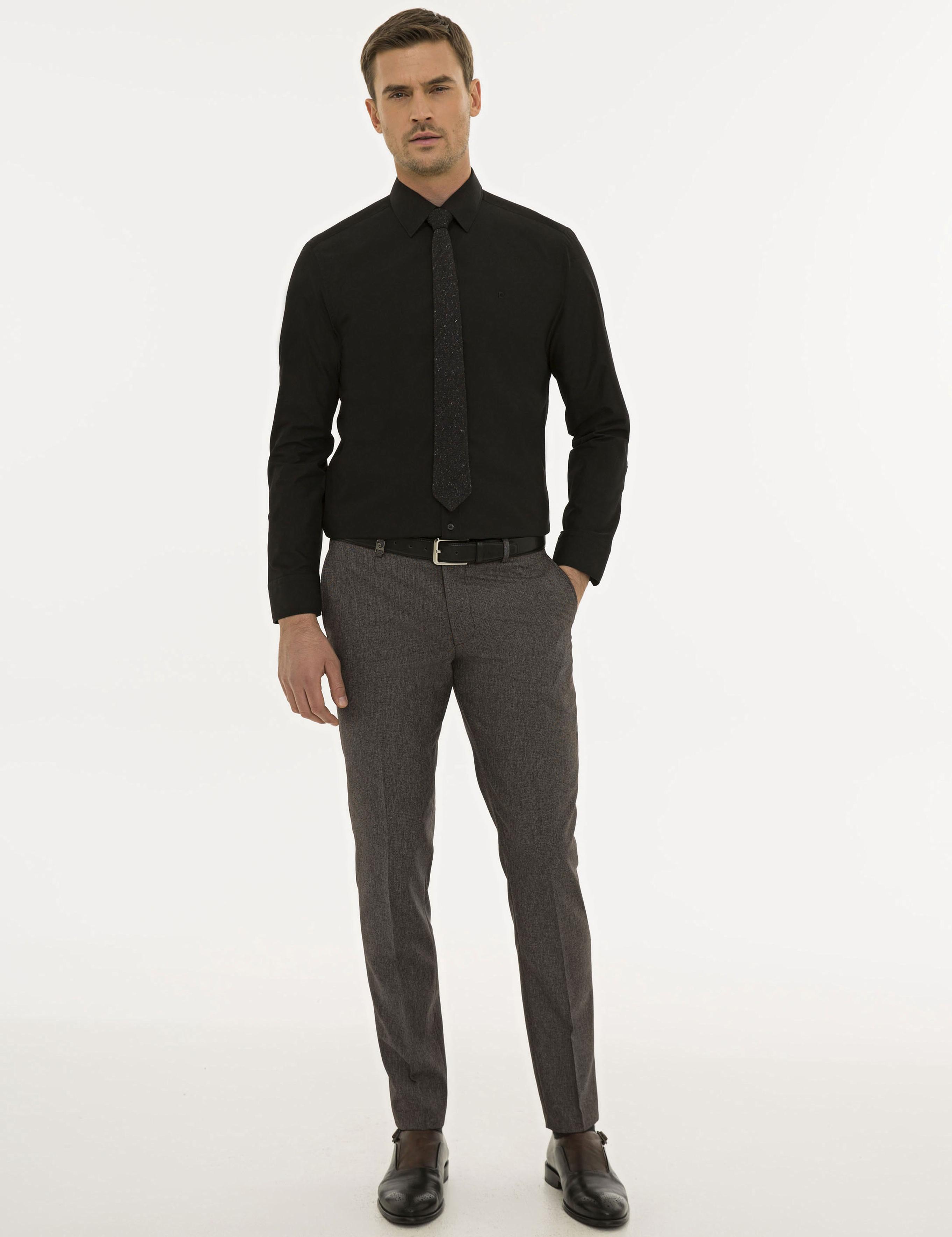 Siyah Regular Fit Basic Gömlek