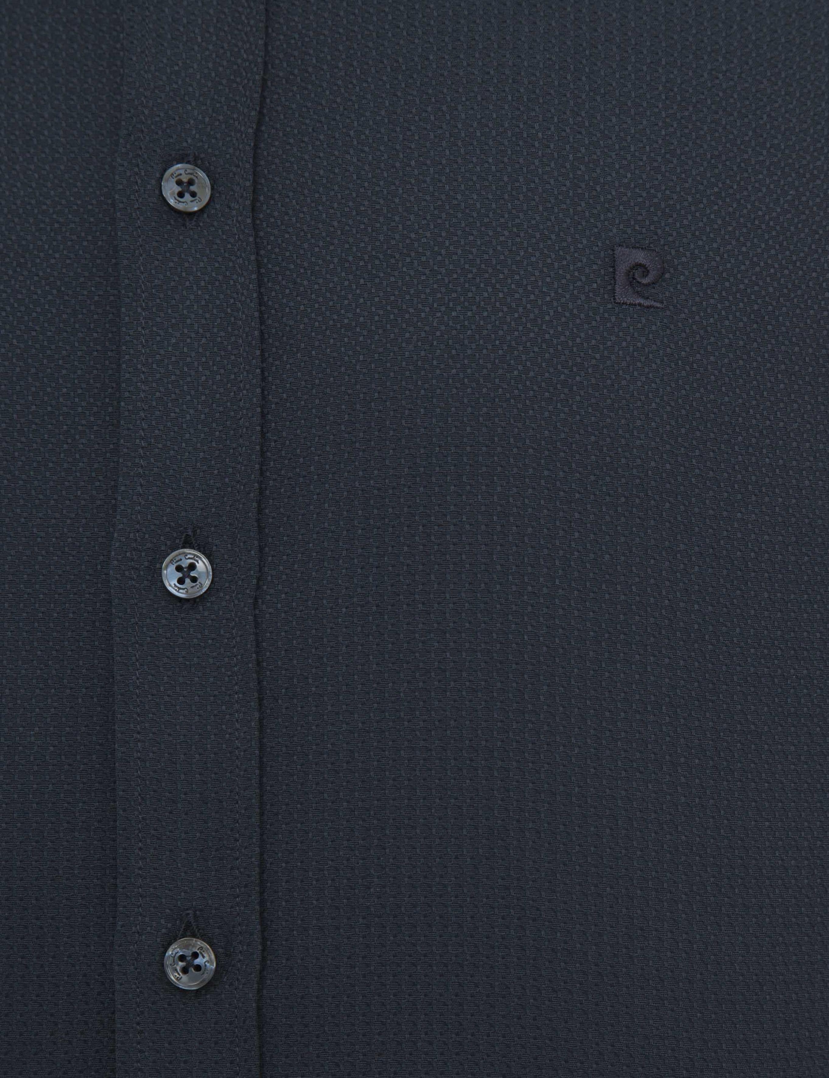 Lacivert Slim Fit Armürlü Gömlek