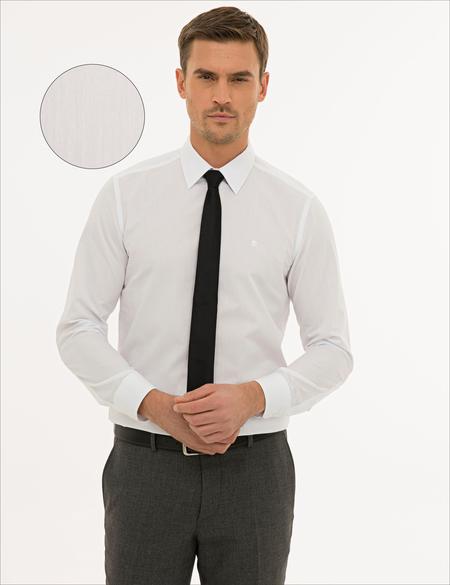Beyaz Slim Fit Basic Gömlek - 50233527017