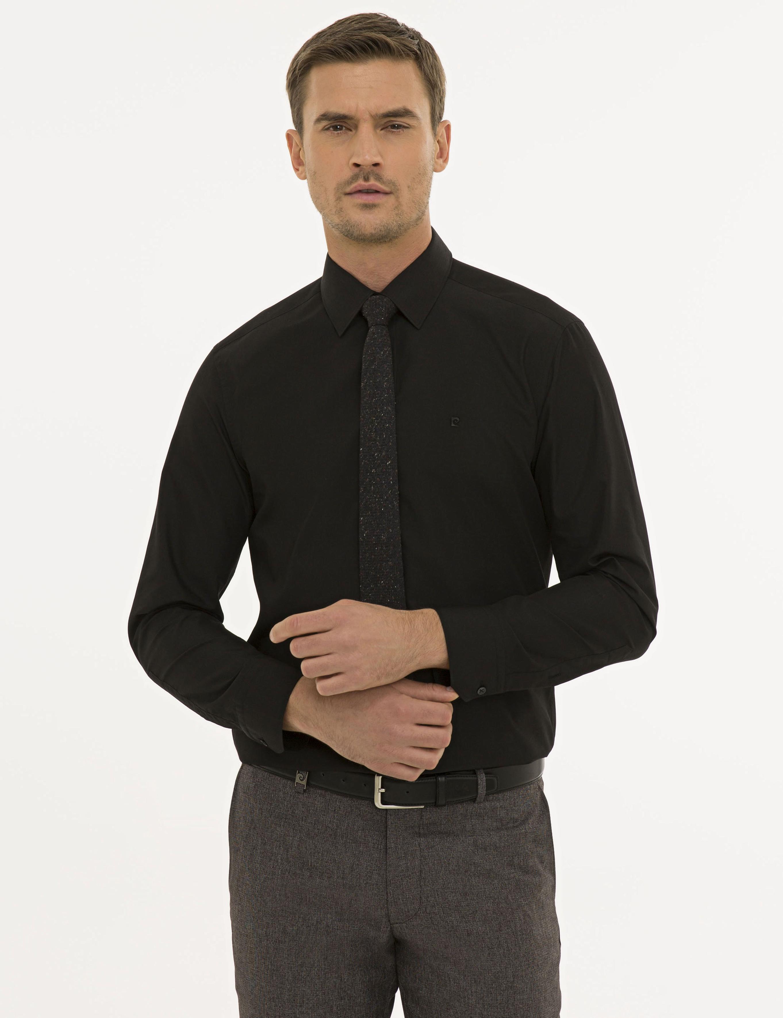 Siyah Regular Fit Basic Gömlek